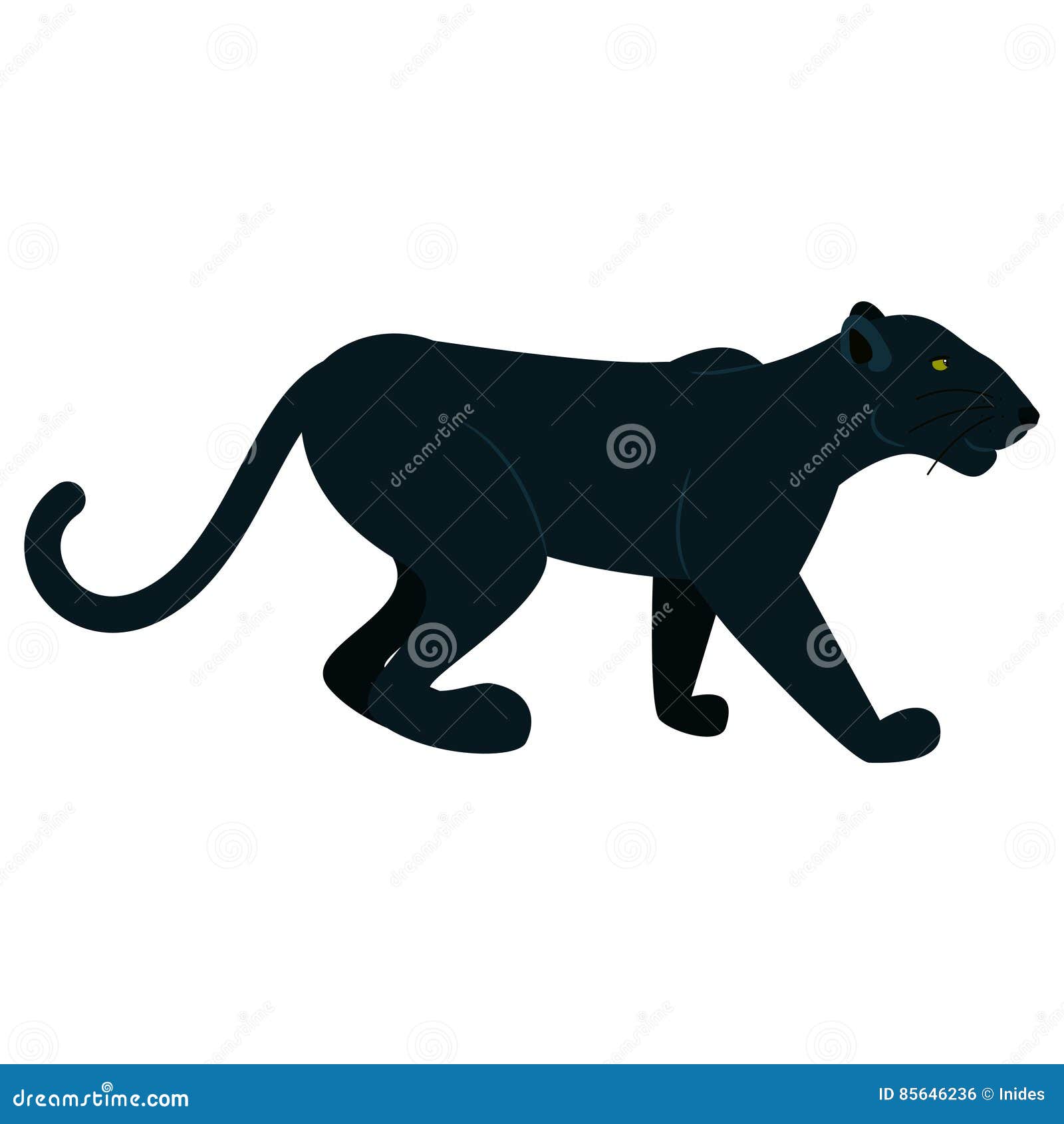 Animal Salvaje De La Pantera Negra En Blanco Ilustración del Vector -  Ilustración de bestia, animal: 85646236