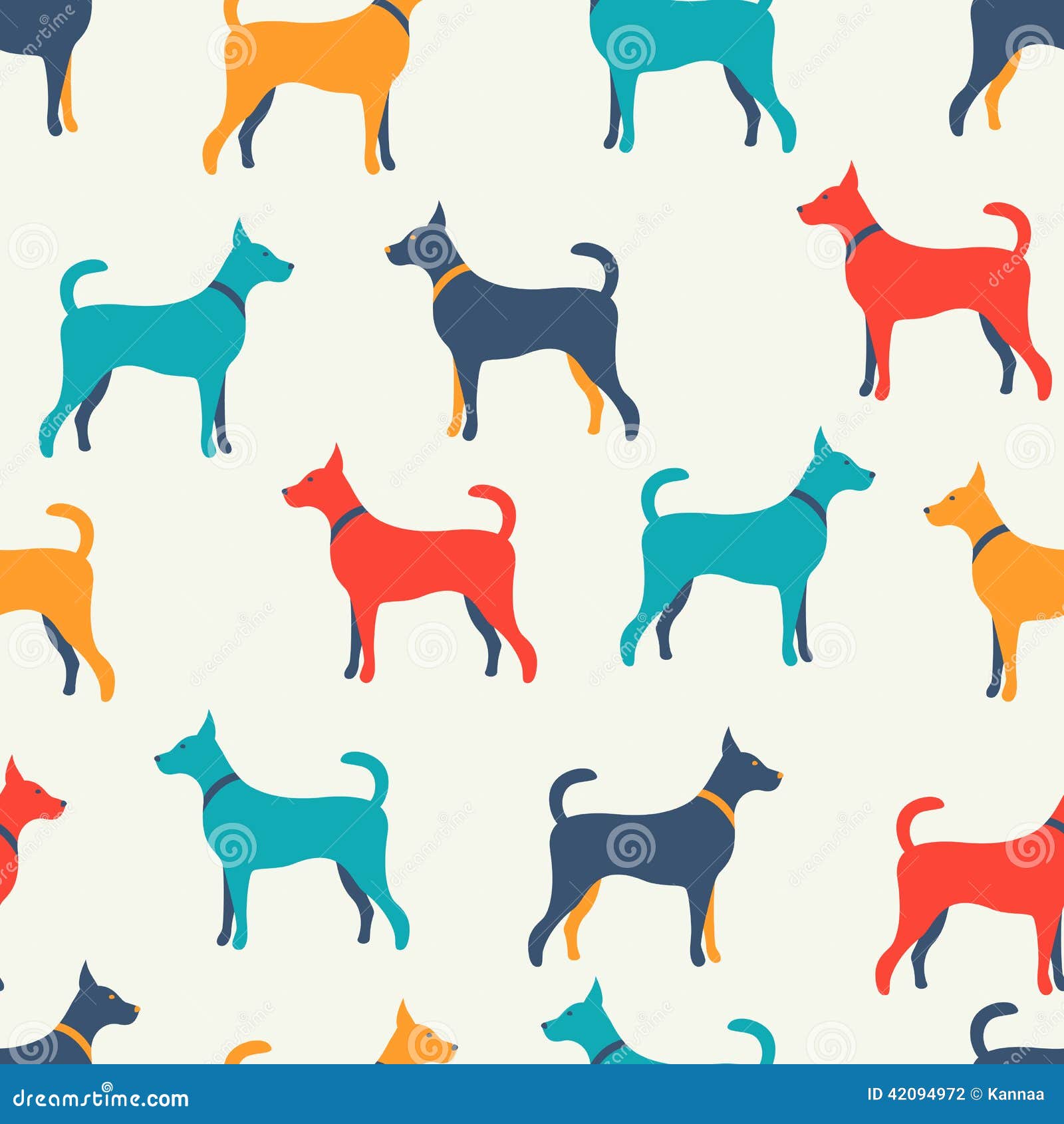 animal seamless vector pattern dog silhouettes endless texture can be used printing onto fabric web page background 42094972