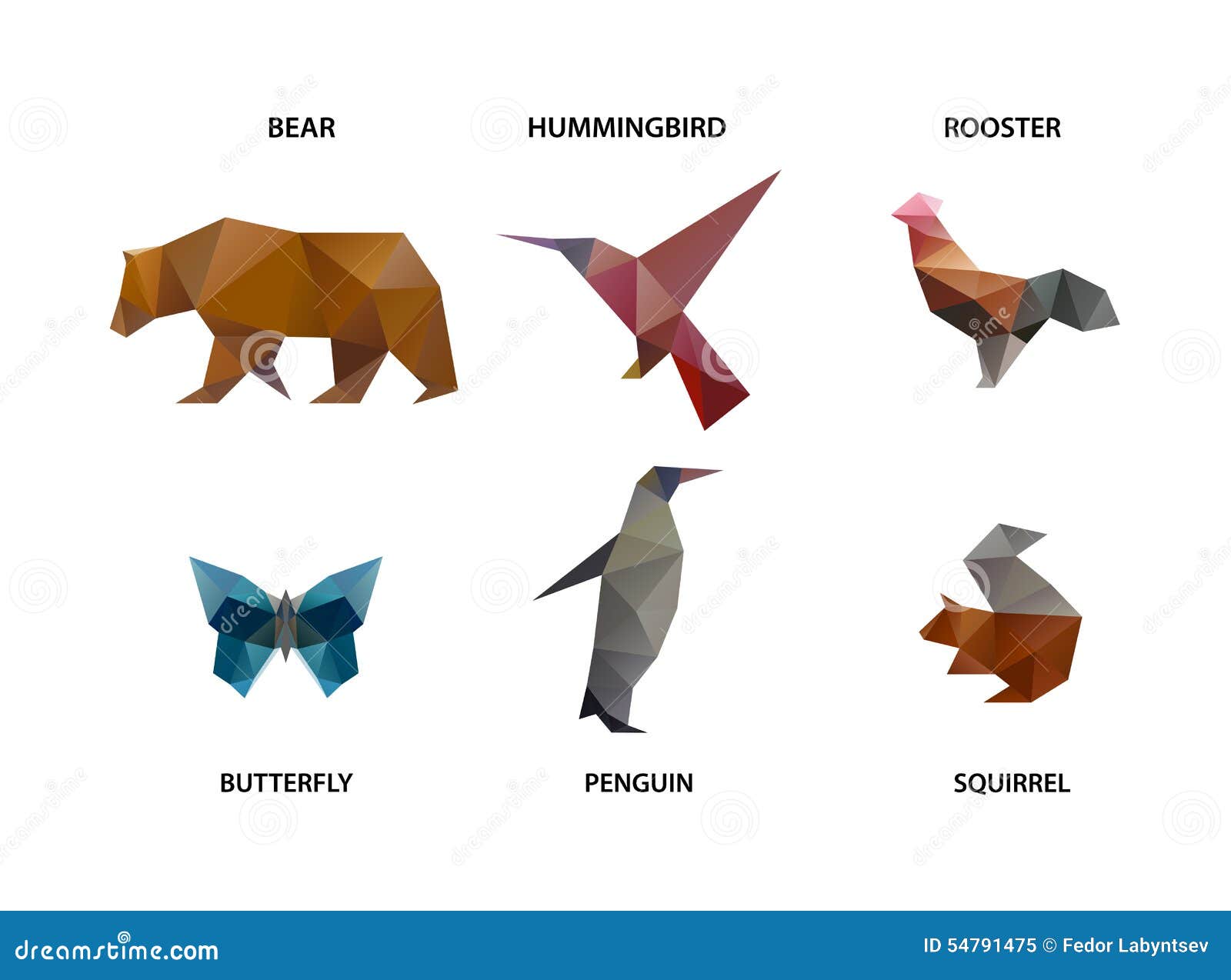 animal set of polygons