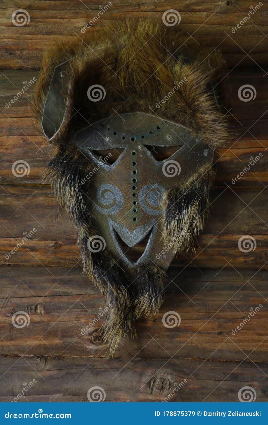 An Animal Skin Mask Hangs on the Wall Stock Image Image of folklore