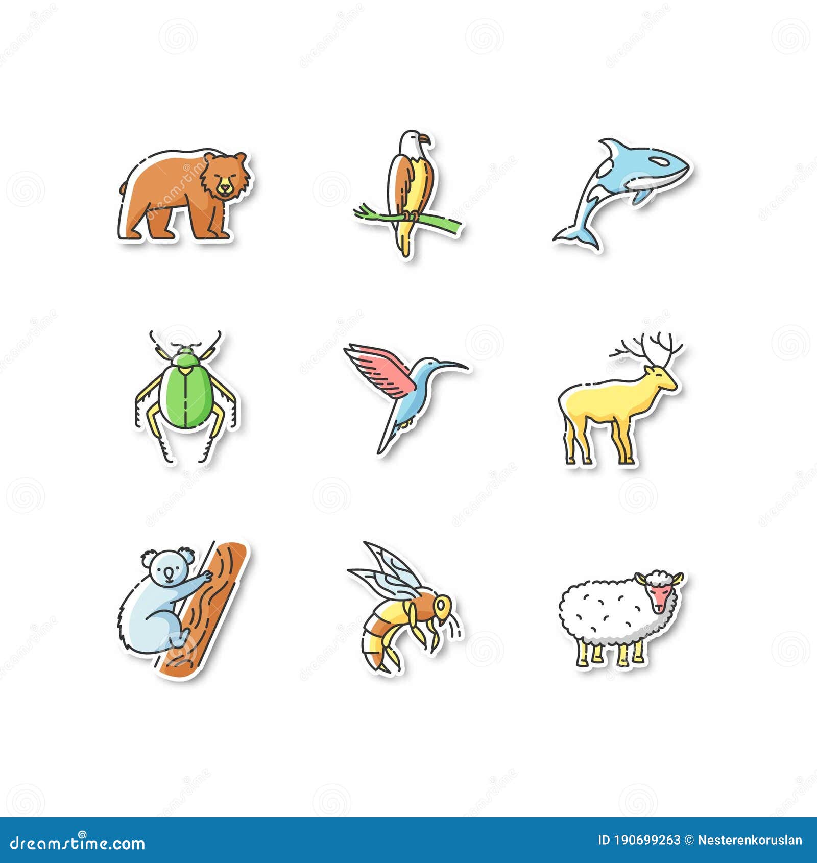 Animal Species Printable Patches Stock Vector - Illustration of bird, land: 190699263 Animal Species Printable Patches Stock Vector - Illustration of bird, land: 190699263