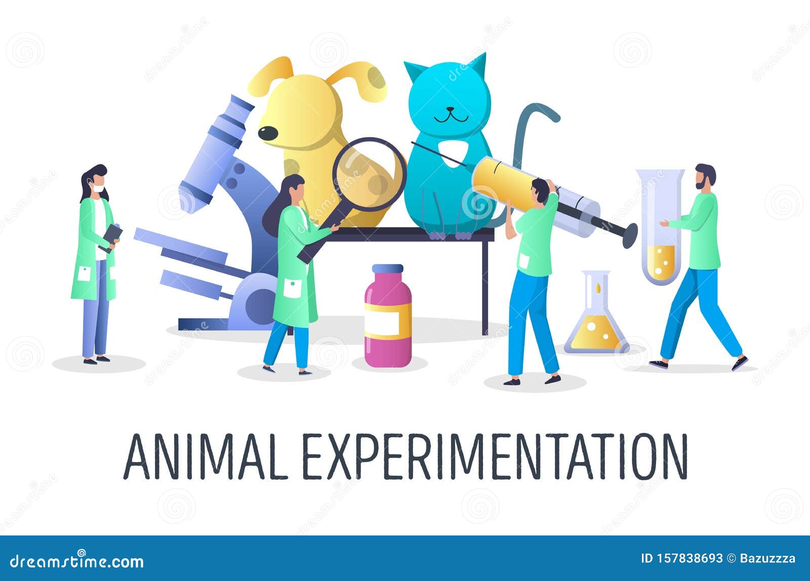 Download Animal Experimentation Vector Concept For Web Banner, Website Page Stock Vector - Illustration ...