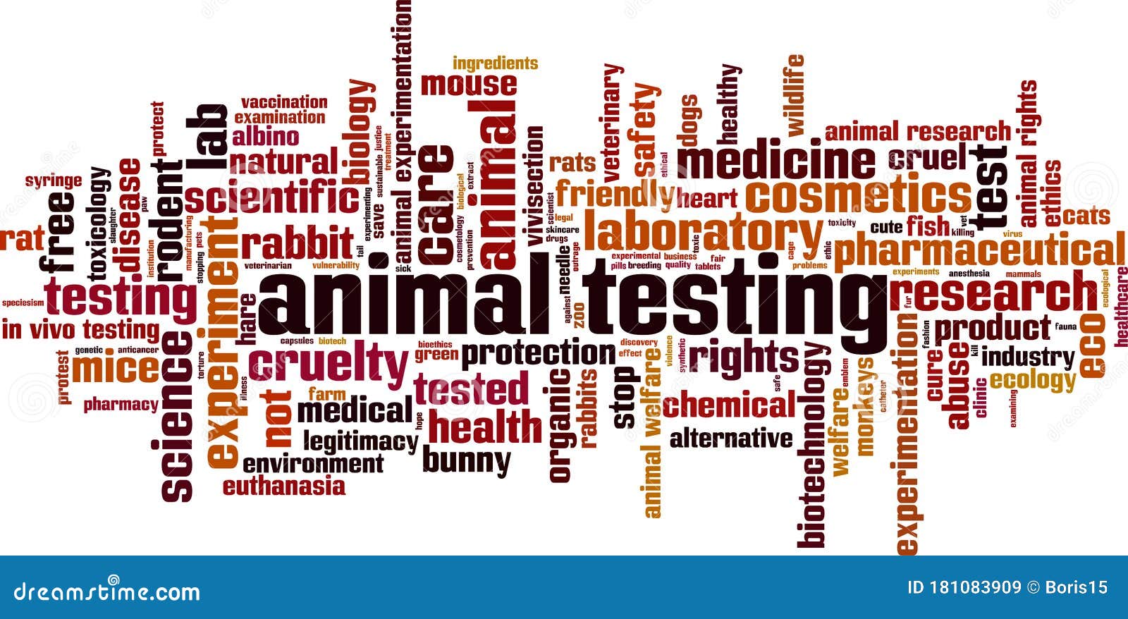 Download Animal testing word cloud stock vector. Illustration of medicine - 181083909