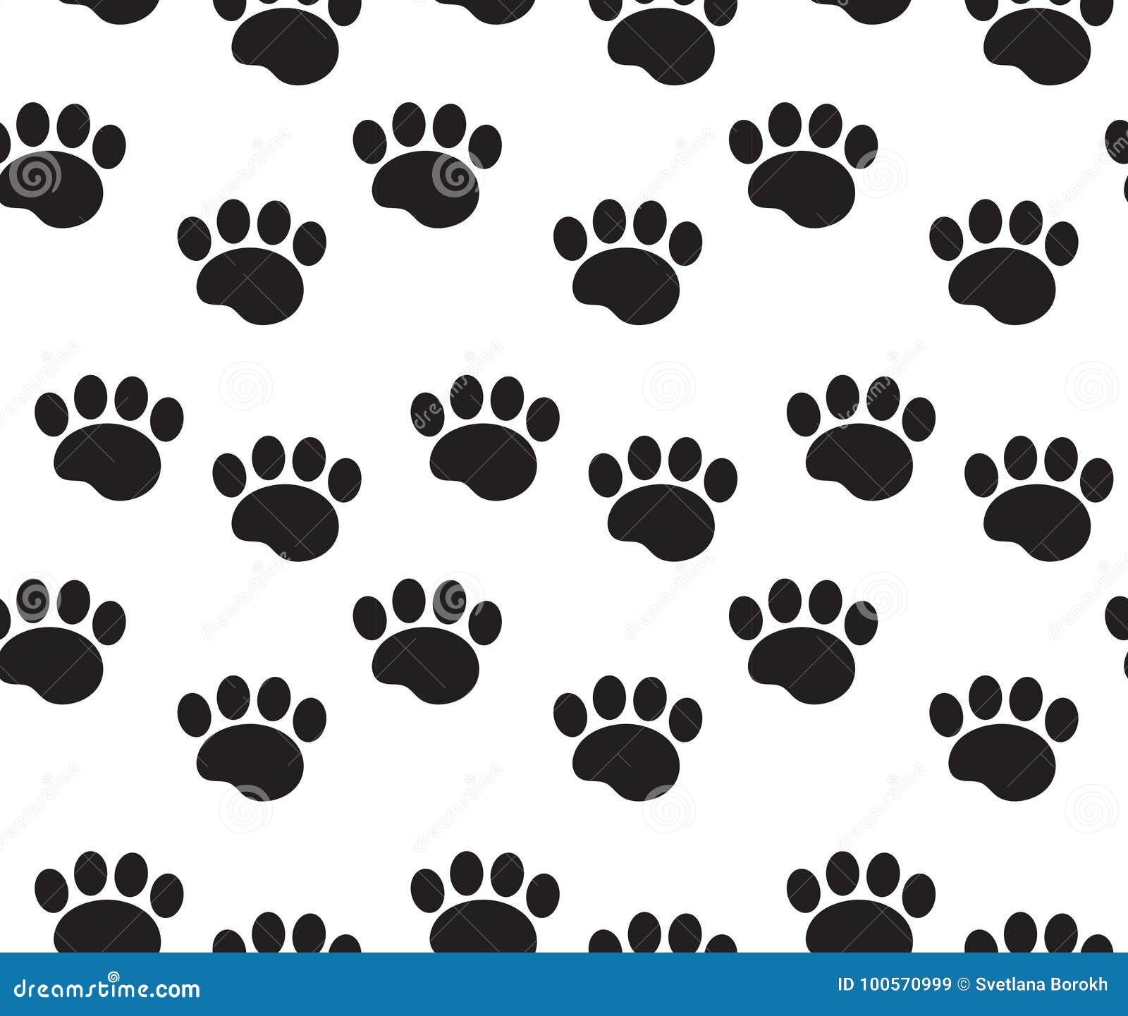 animal tracks seamless pattern. dog paws traces repeating texture, endless background.  .