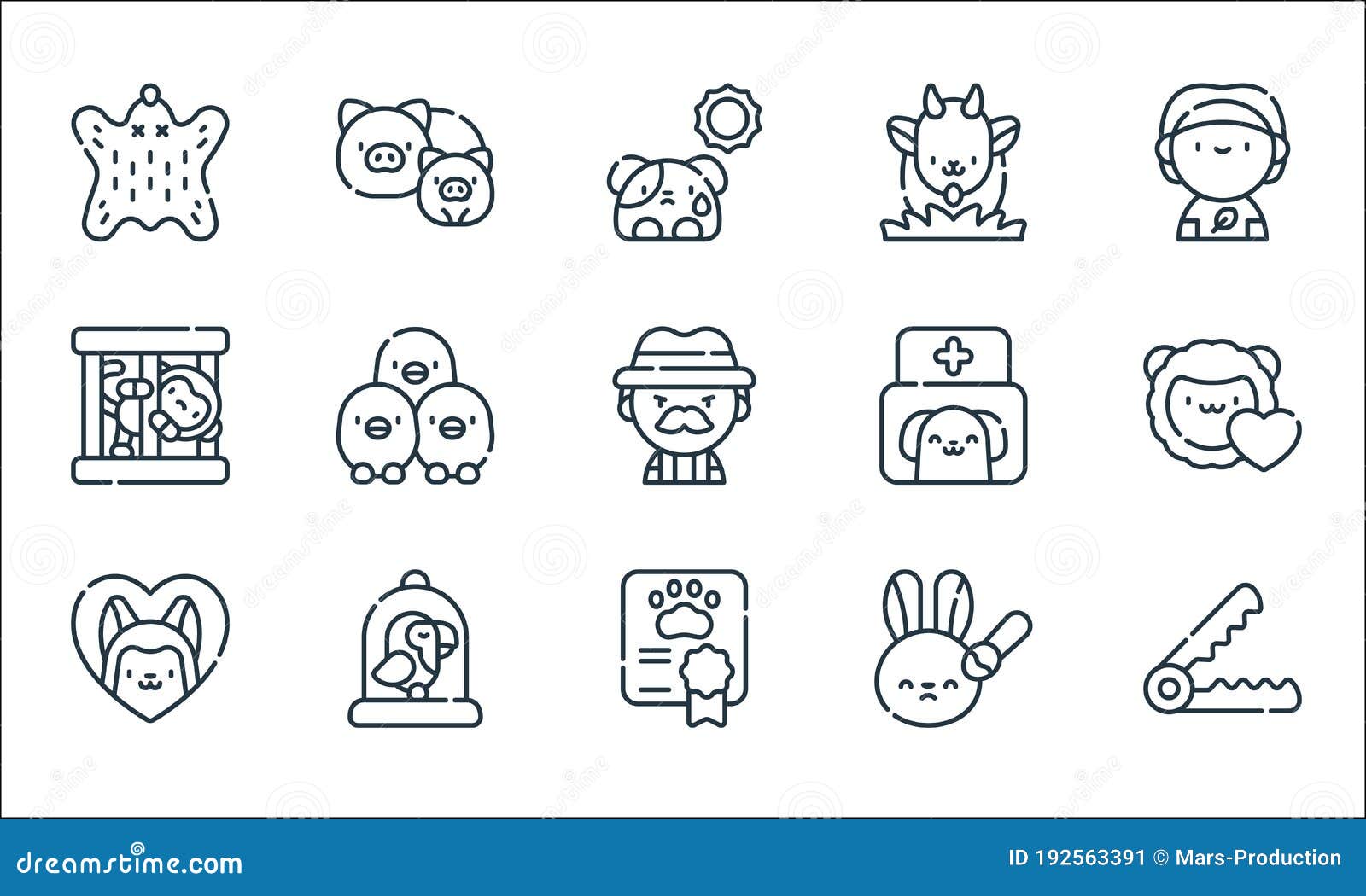 Animal Welfare Line Icons. Linear Set Stock Vector - Illustration of animals, vector: 192563391 Animal Welfare Line Icons. Linear Set Stock Vector - Illustration of animals, vector: 192563391