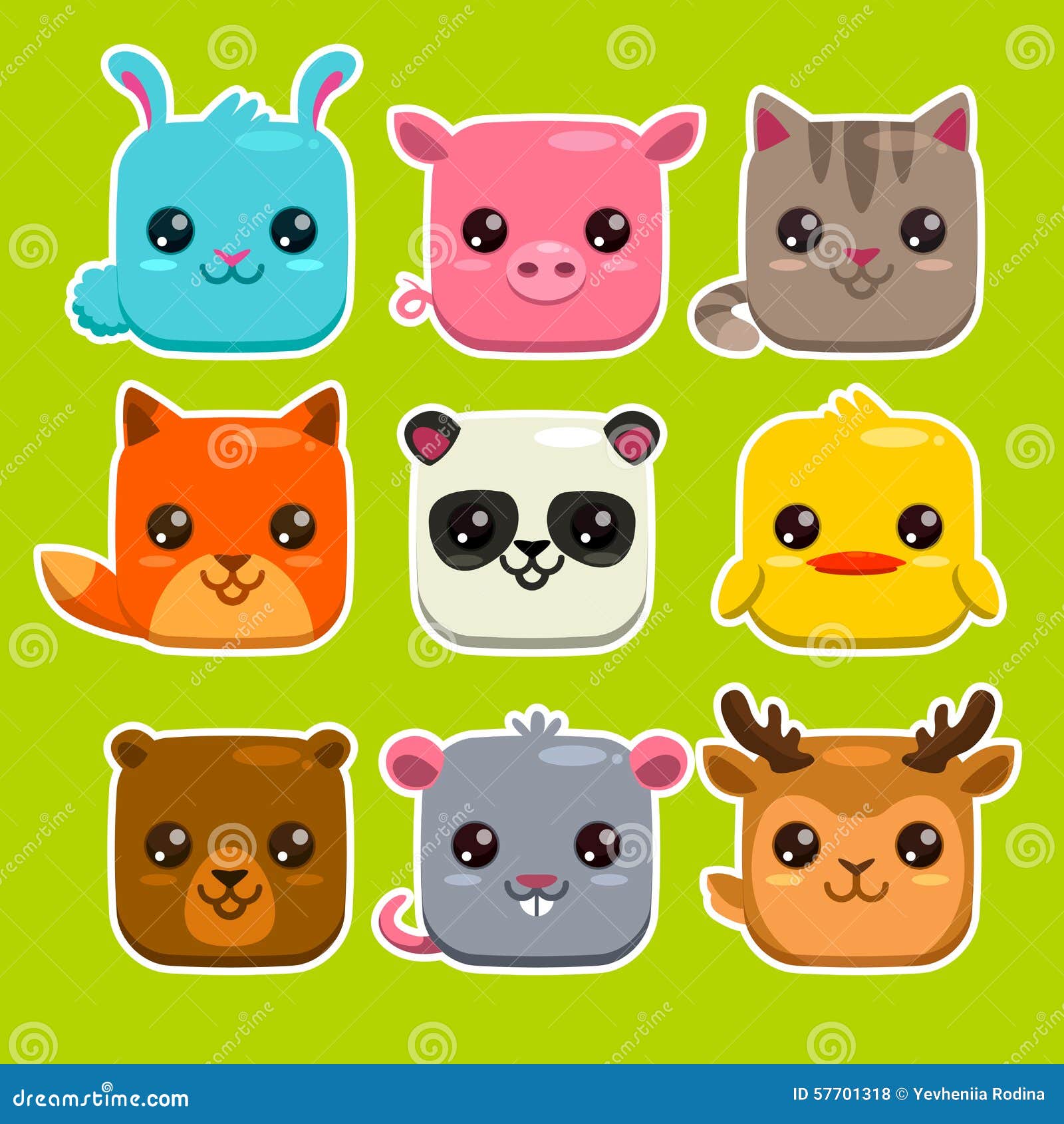 Animales cuadrados fijados stock de ilustración. Ilustración de divertido - 57701318 Animales cuadrados fijados stock de ilustración. Ilustración de divertido - 57701318