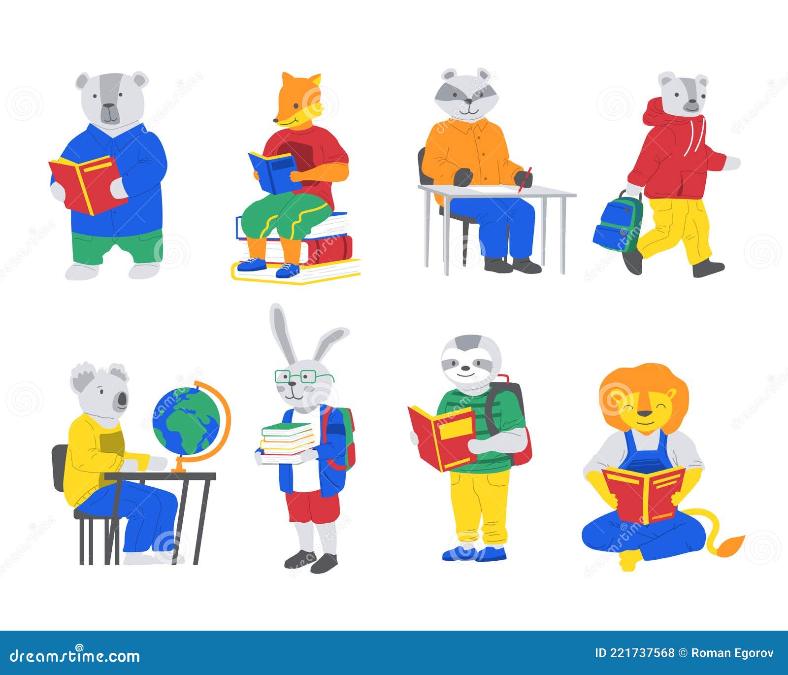 Animales En La Escuela. Criaturas De Dibujos Animados Leyendo Libros. Estudio De Caracteres. Compartir Libros De Texto. León O Zor Ilustración del Vector - Ilustración de zorro, mapache: 221737568 Animales En La Escuela. Criaturas De Dibujos Animados Leyendo Libros. Estudio De Caracteres. Compartir Libros De Texto. León O Zor Ilustración del Vector - Ilustración de zorro, mapache: 221737568