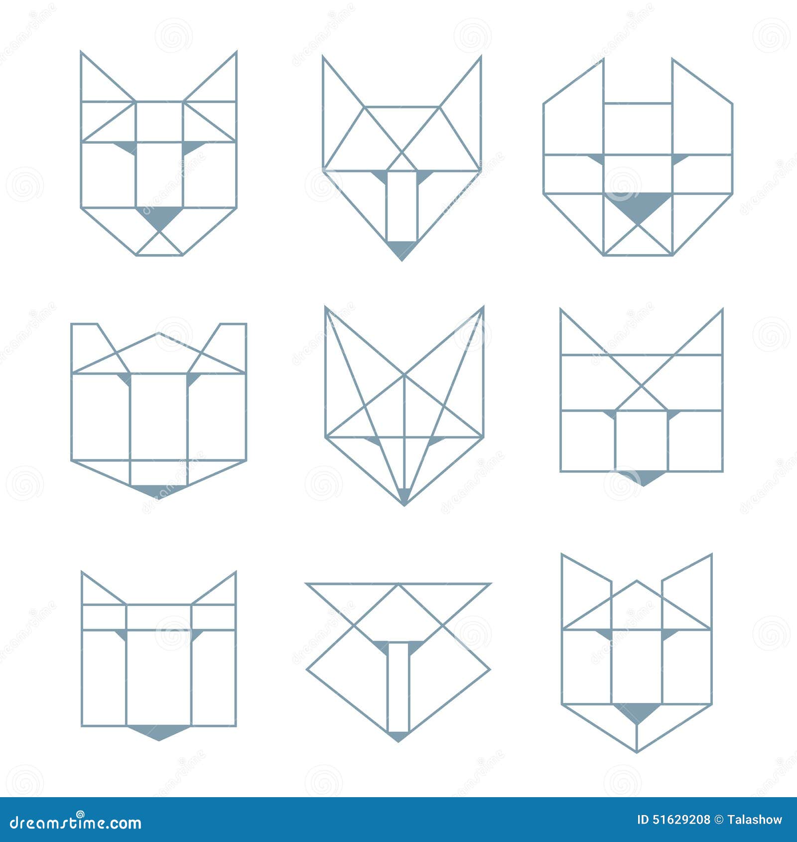 Animales geométricos ilustración del vector. Ilustración de inferior -  51629208