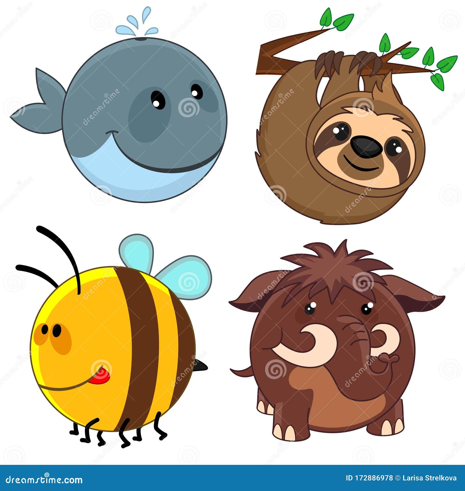 Animales redondos, parte 9 ilustración del vector. Ilustración de agradable  - 172886978