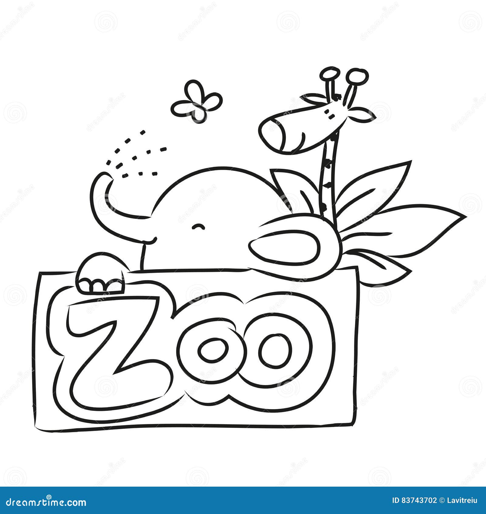 Animali Del Fumetto Dello Zoo Illustrazione Vettoriale Illustrazione Di Bambini Elefante