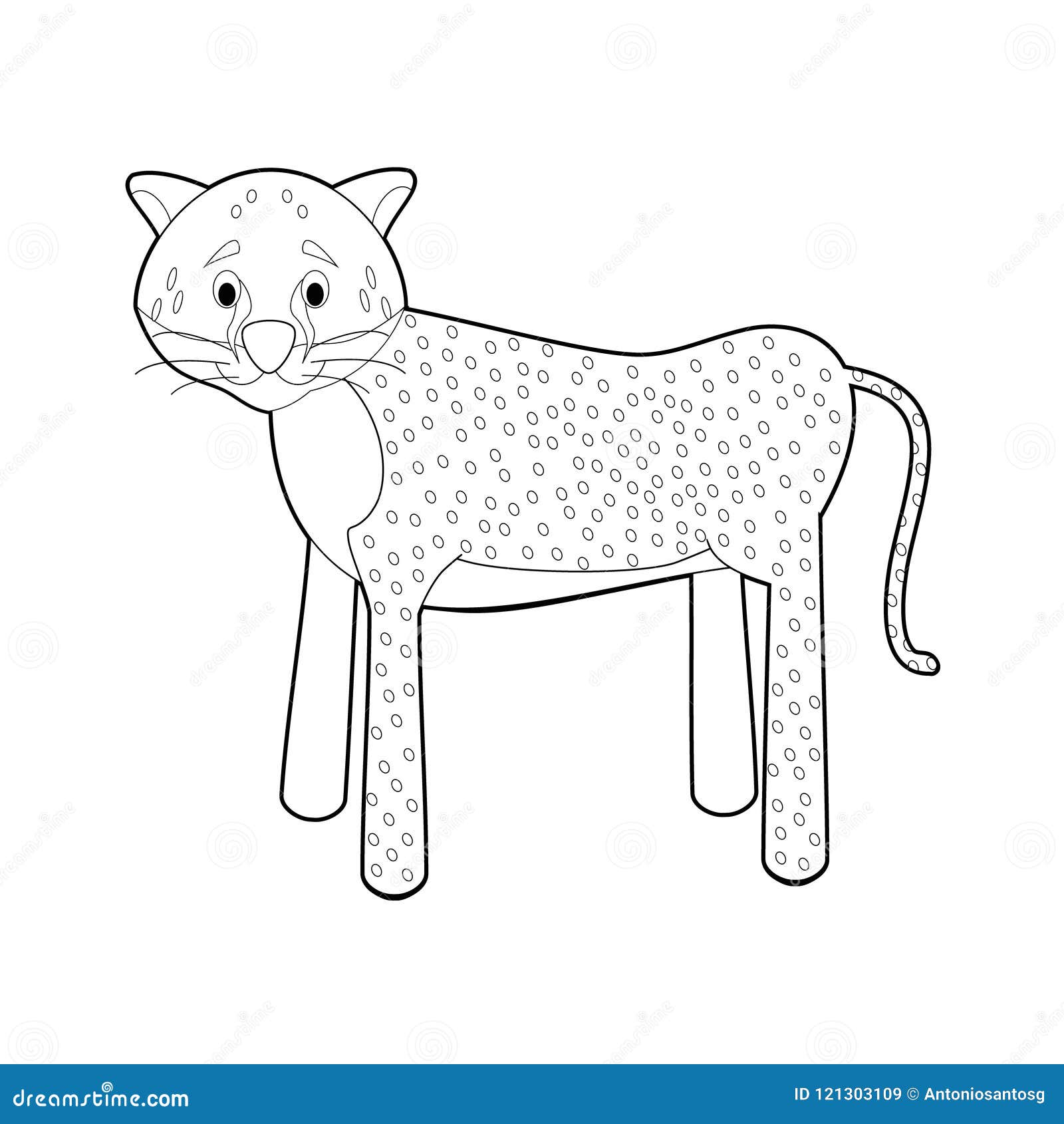 Animali Facili Di Coloritura Per I Bambini Ghepardo Illustrazione Vettoriale Illustrazione Di Fumetto Animale