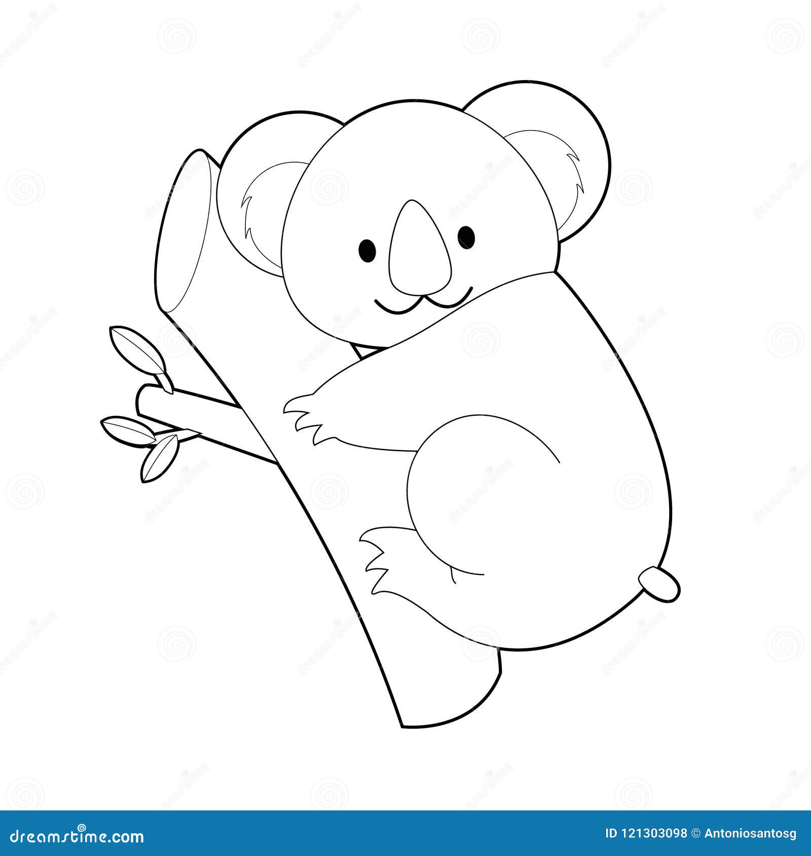 Animali Facili Di Coloritura Per I Bambini Koala Illustrazione Vettoriale Illustrazione Di Cute Infanzia