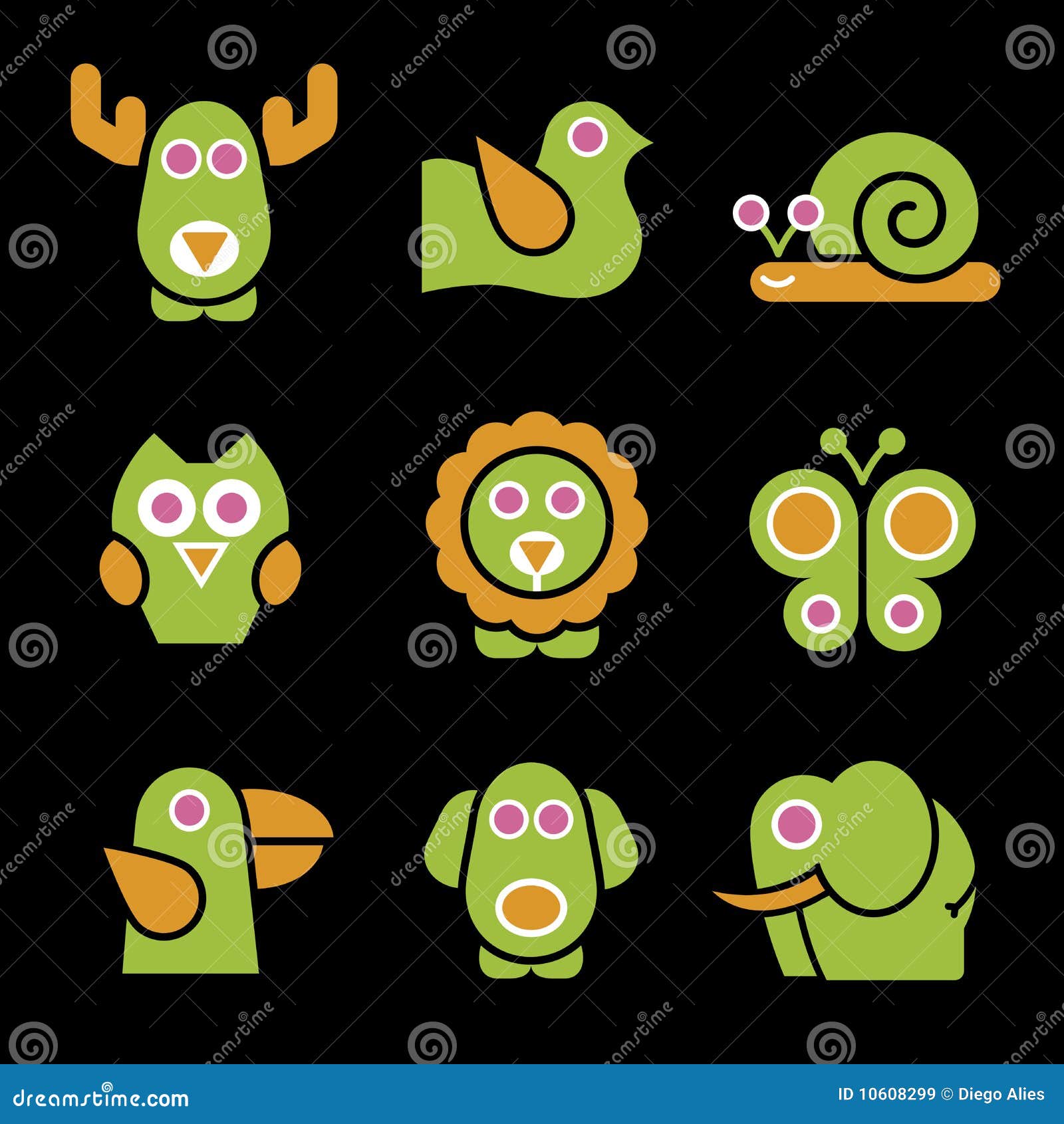 Animali stilizzati Immagini Stock Libere da Diritti