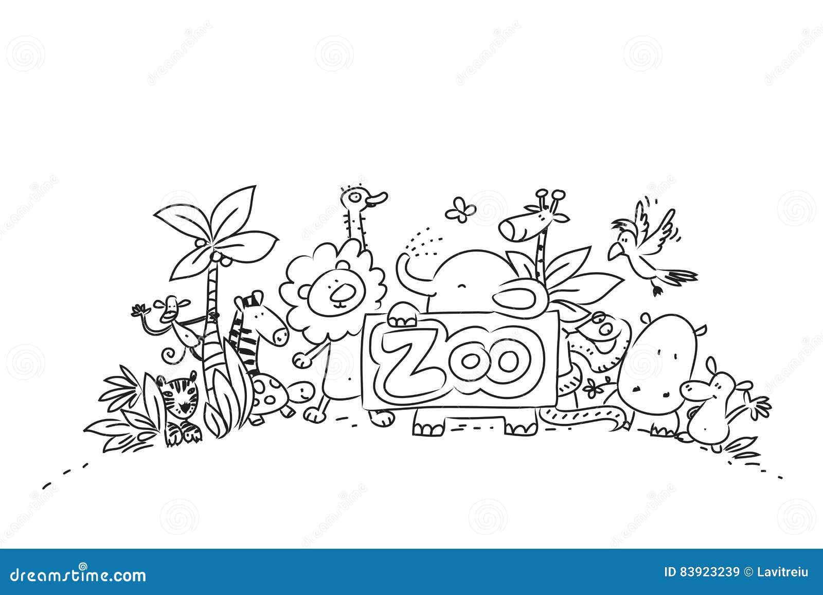 Animali Svegli Dello Zoo Illustrazione Vettoriale Illustrazione Di Fumetto