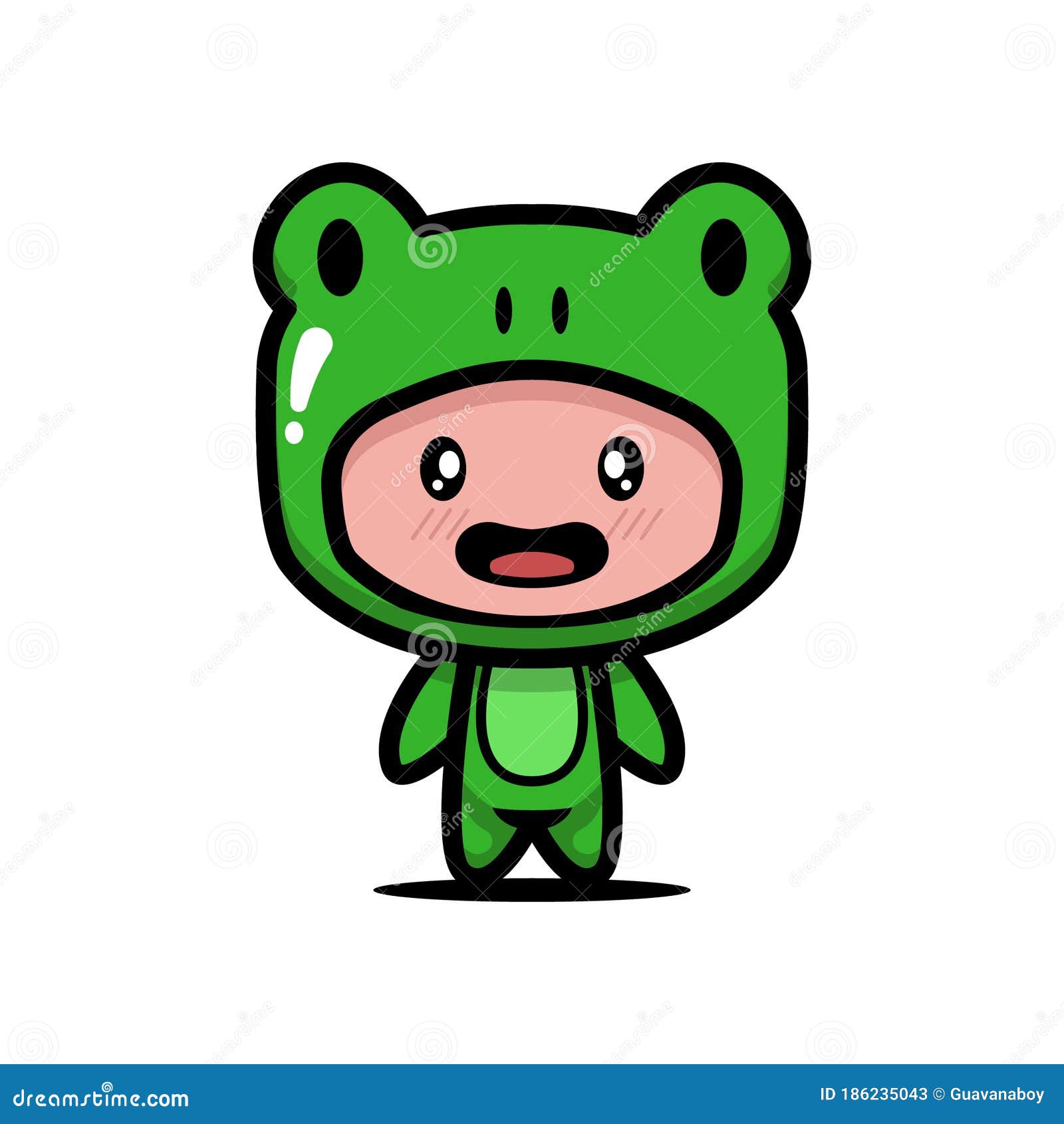 Cute frog costume mascot stock vector. Illustration of exotic 186235043