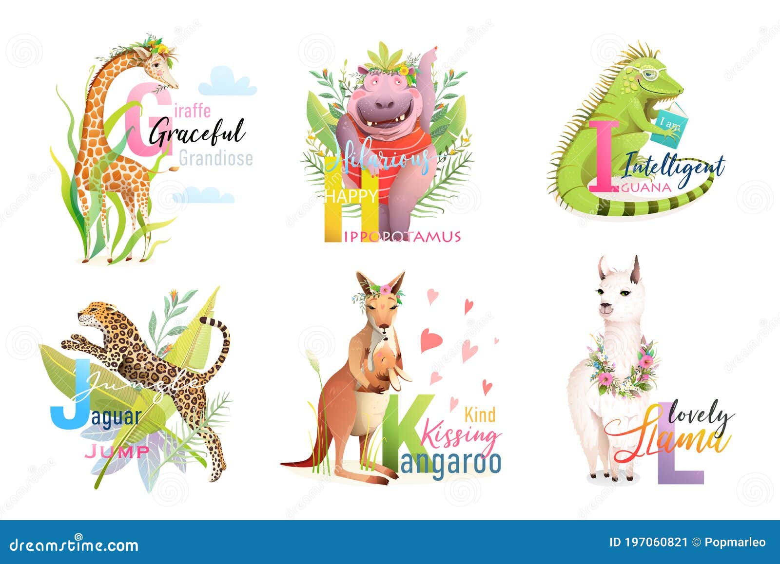 Download Animals Abc Alphabet School Collection For Kids Stock Vector Illustration Of Bundle Kids 197060821