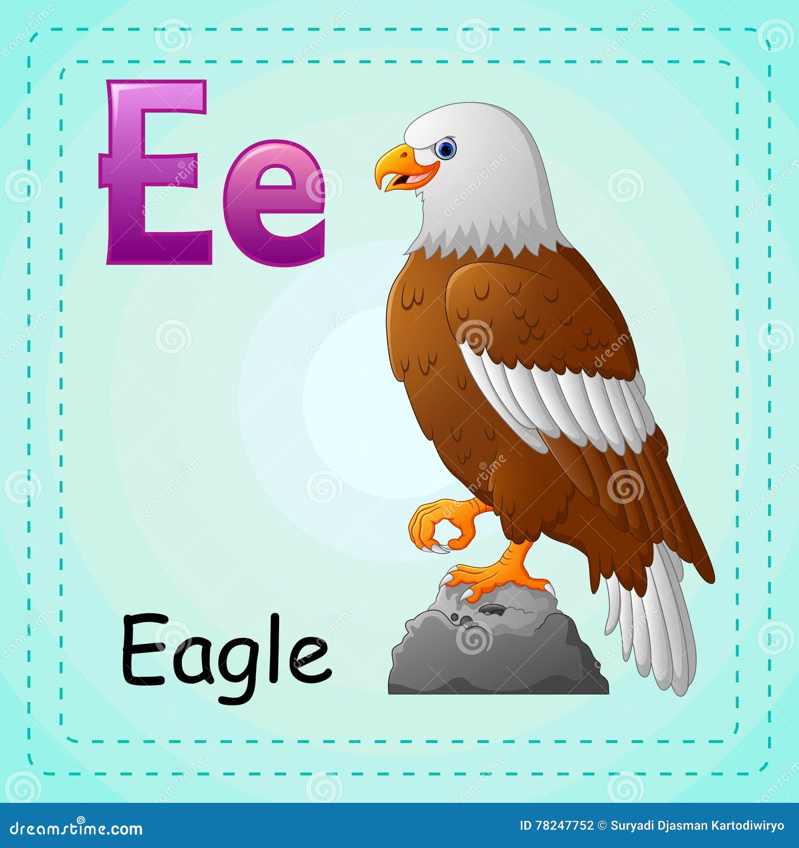 Animals Alphabet: E is for Eagle Stock Vector - Illustration of language,  drawing: 78247752