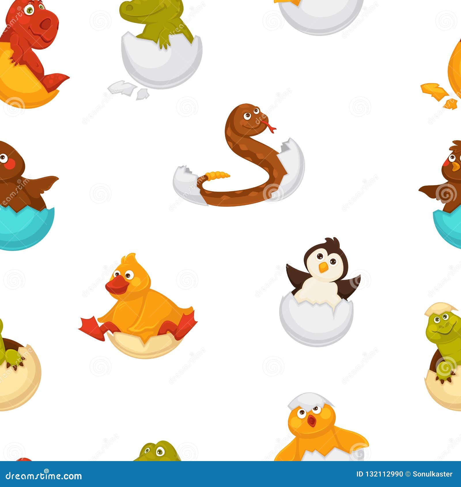 Animals Born from Eggs, Eggshells and Reptiles Seamless Pattern Vector. Stock Vector - Illustration of closeup, pattern: 132112990 Animals Born from Eggs, Eggshells and Reptiles Seamless Pattern Vector. Stock Vector - Illustration of closeup, pattern: 132112990