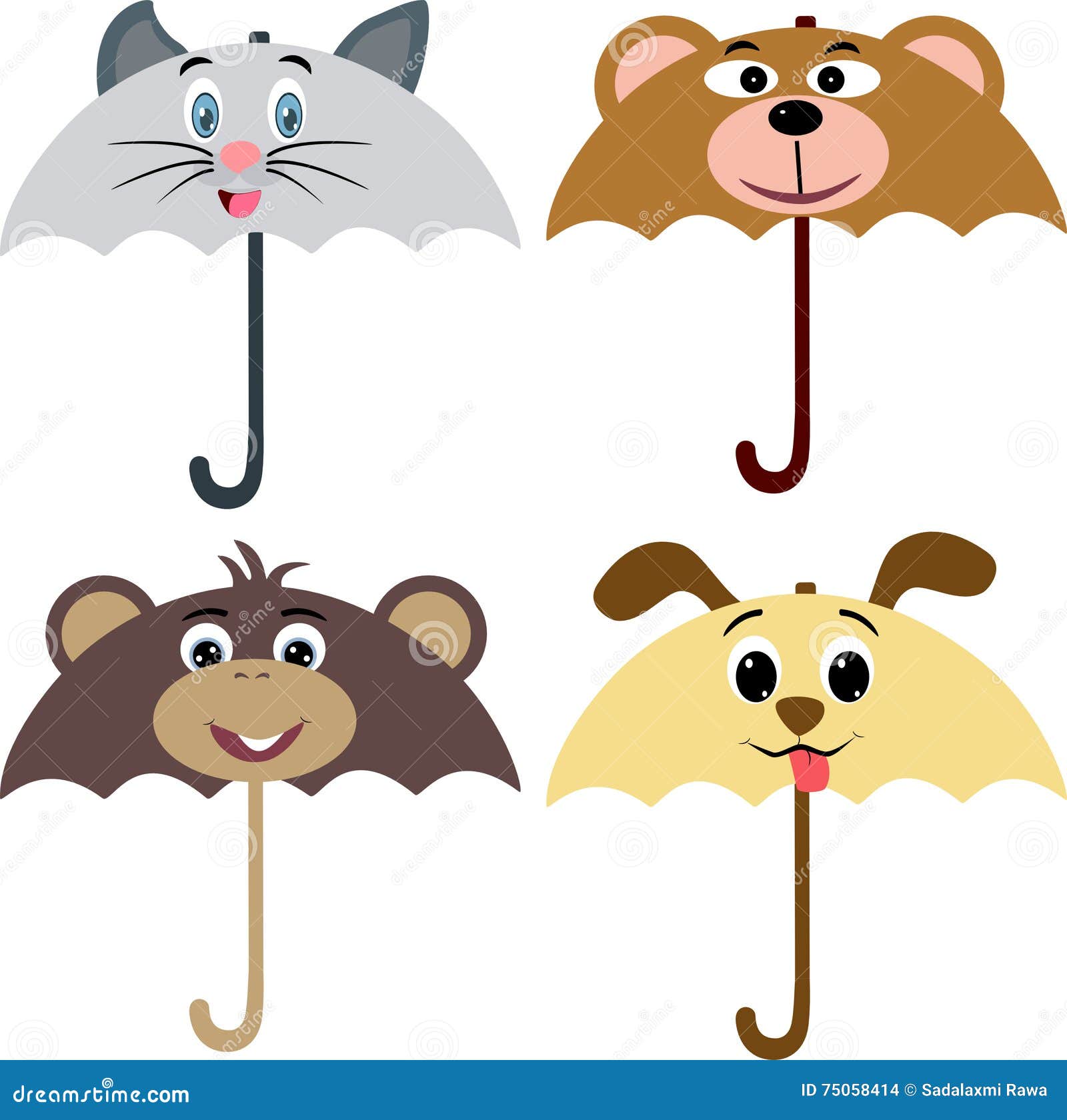 Animals Design Umbrella stock vector. Illustration of character - 75058414 Animals Design Umbrella stock vector. Illustration of character - 75058414