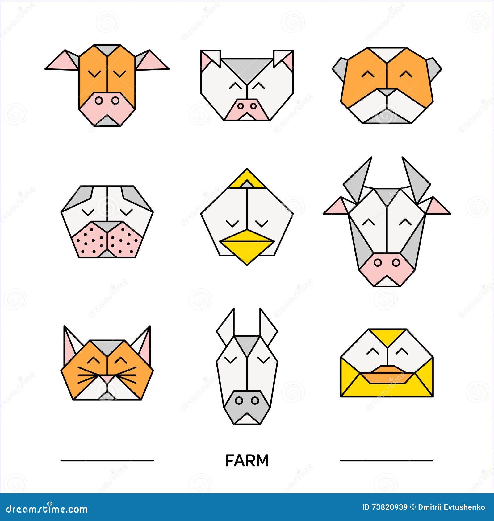 Animals farm origami 11 stock vector. Illustration of bull - 73820939 Animals farm origami 11 stock vector. Illustration of bull - 73820939