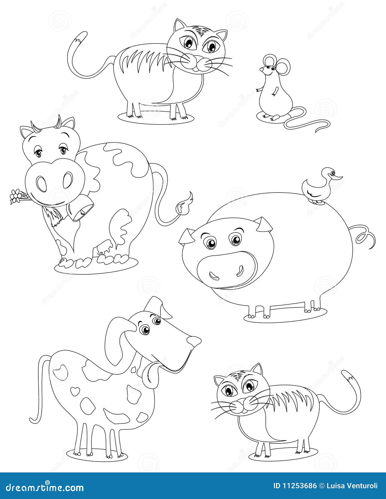 Animals (image In Black And White To Color Royalty Free Stock Image