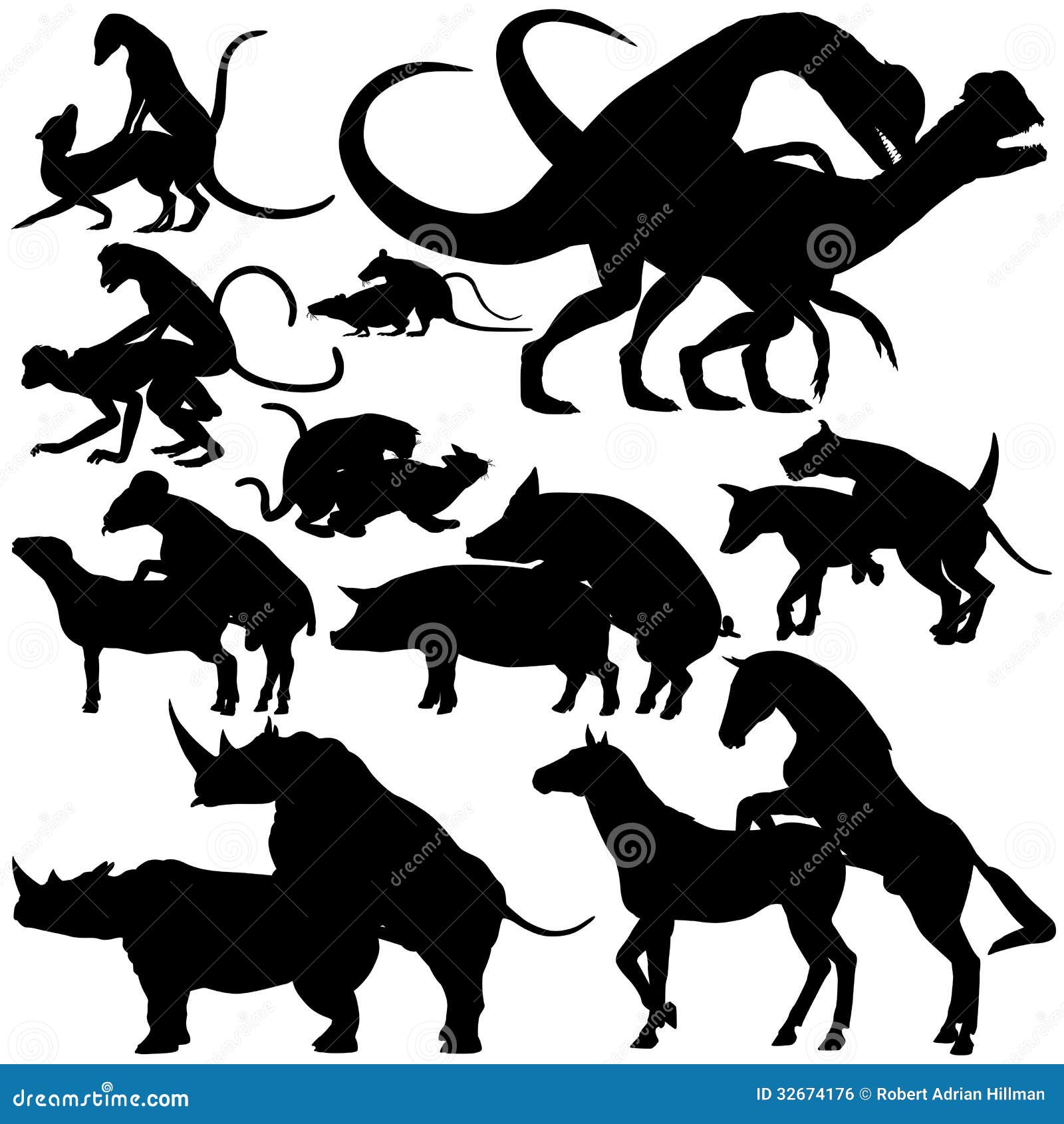 Animals mating stock vector. Illustration of black, rhino - 32674176