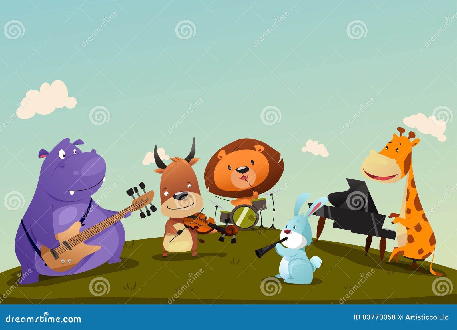 Animals Playing Instrument Stock Illustrations – 365 Animals Playing  Instrument Stock Illustrations, Vectors & Clipart - Dreamstime