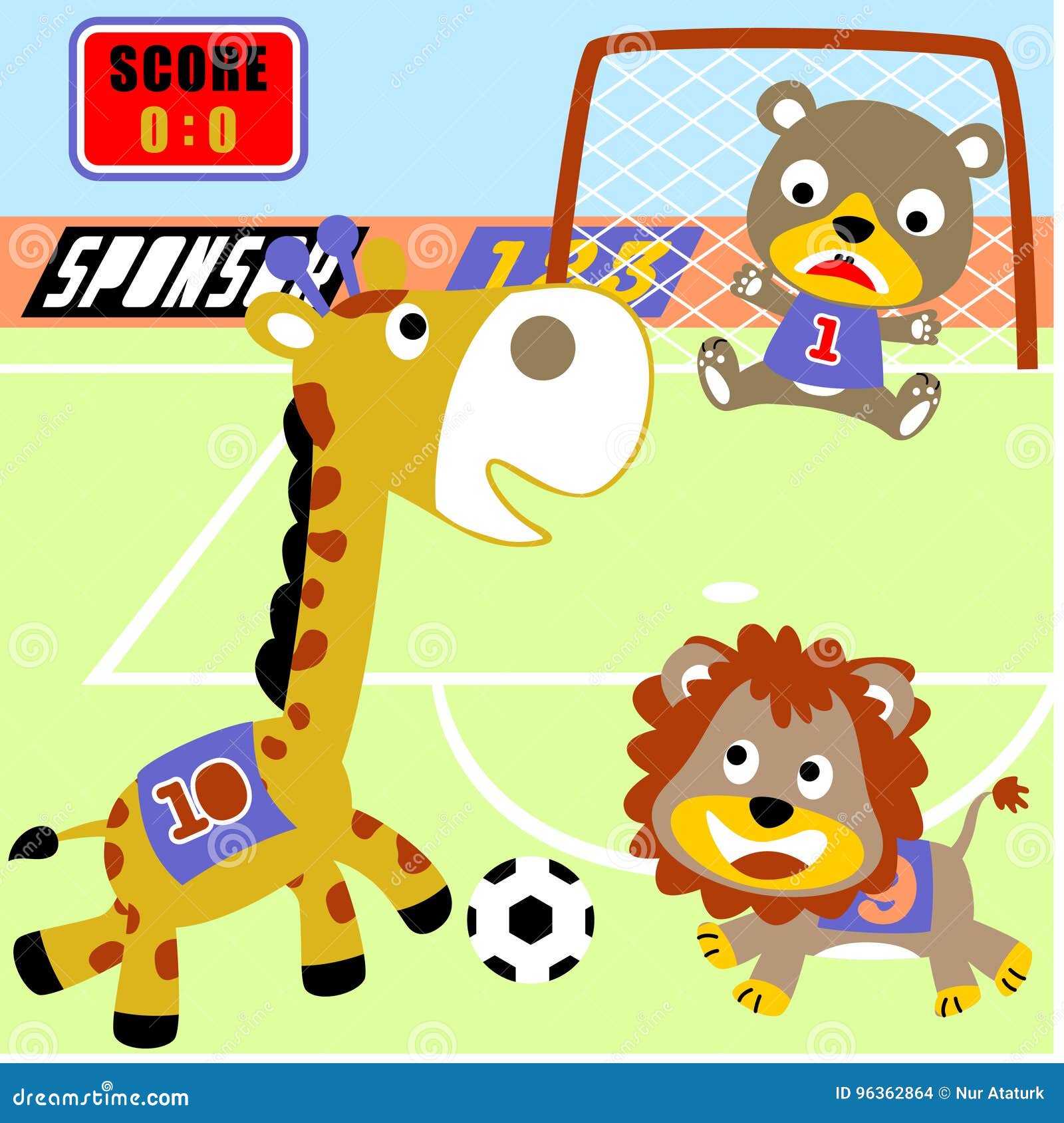 Animals Soccer Player Vector Cartoon Stock Vector - Illustration of animals,  championship: 96362864