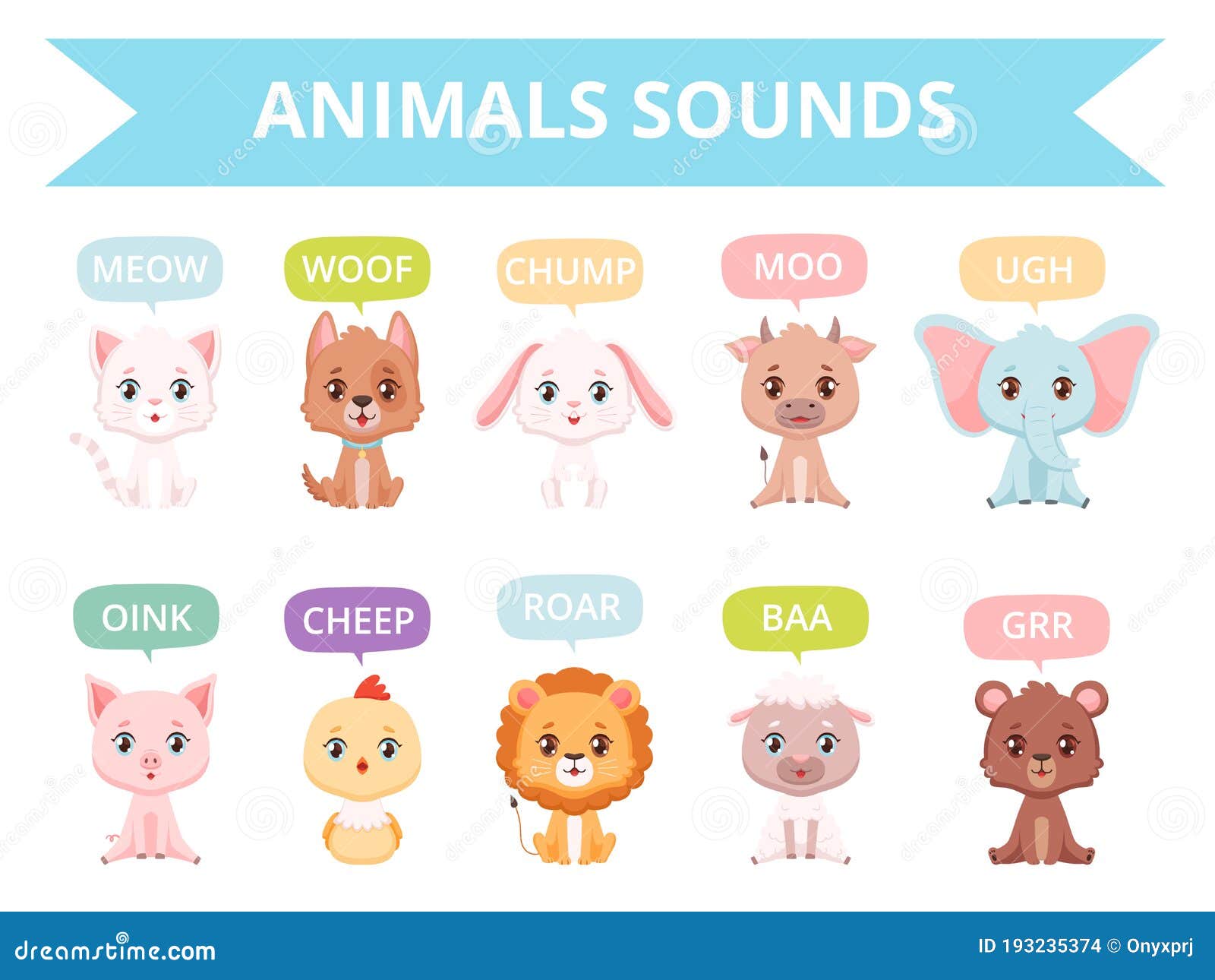 Animals Sounds Stock Illustrations – 185 Animals Sounds Stock  Illustrations, Vectors & Clipart - Dreamstime