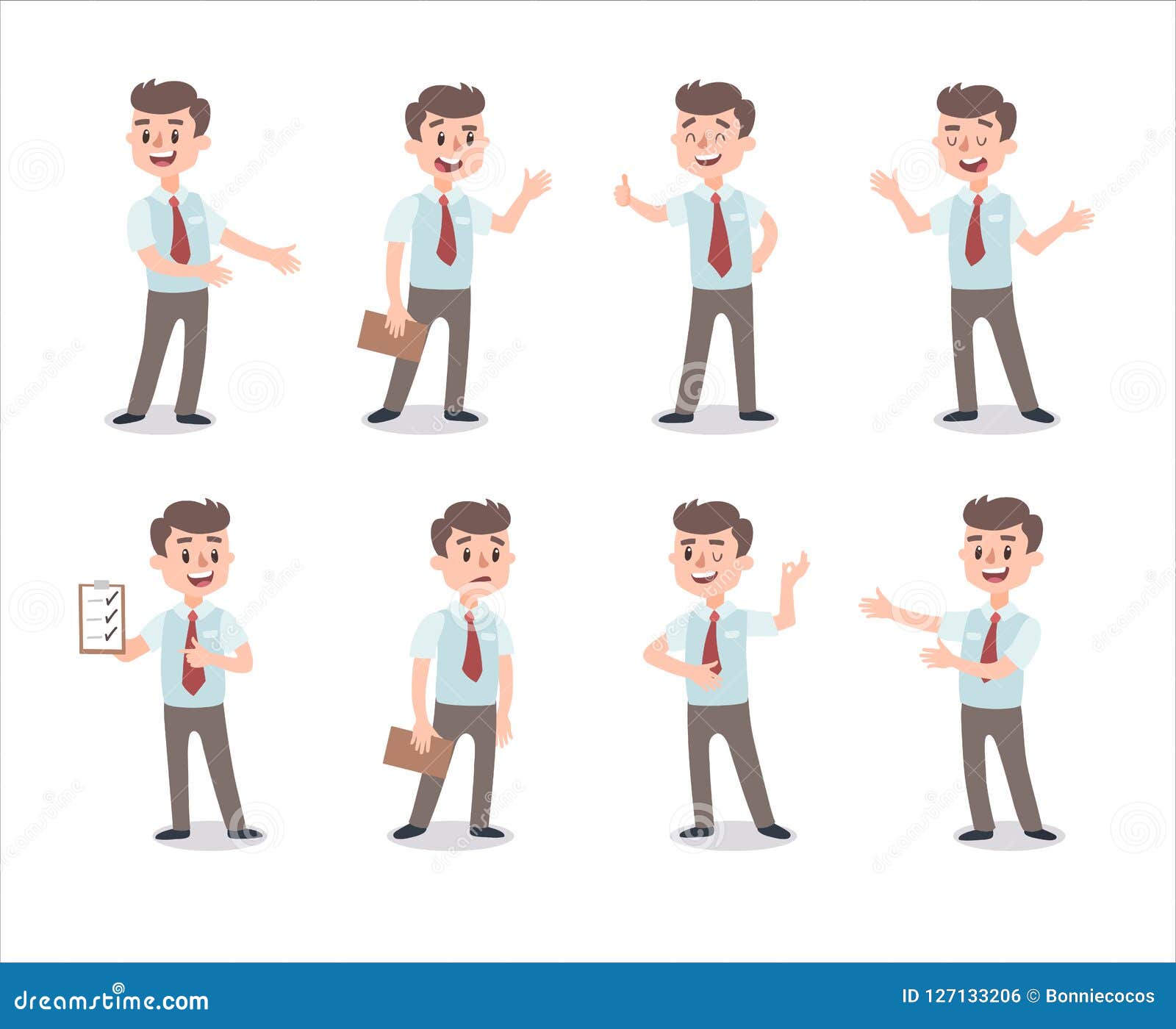 businessman character set. animate character. male personage constructor. different man postures.  set personage.