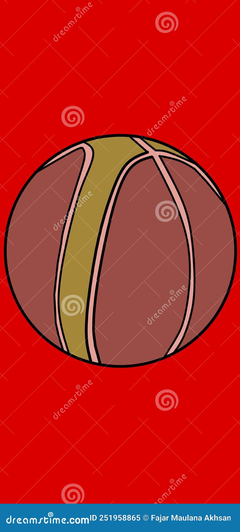 Animated Basketball Ball on a Red Background Stock Illustration