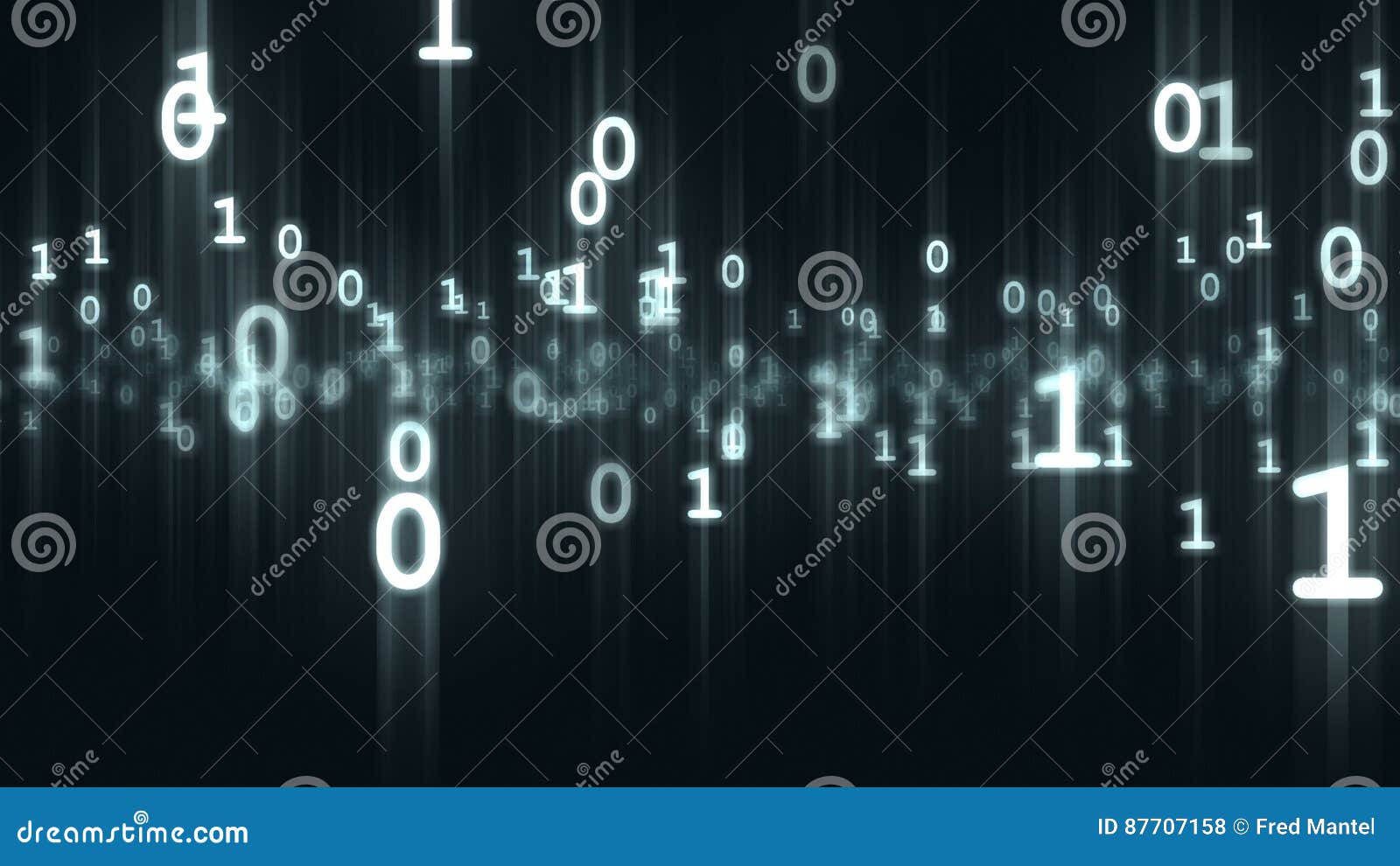 Animated Computer Binary Bits and Bytes Numbers Particles Loop Able. 3D ...