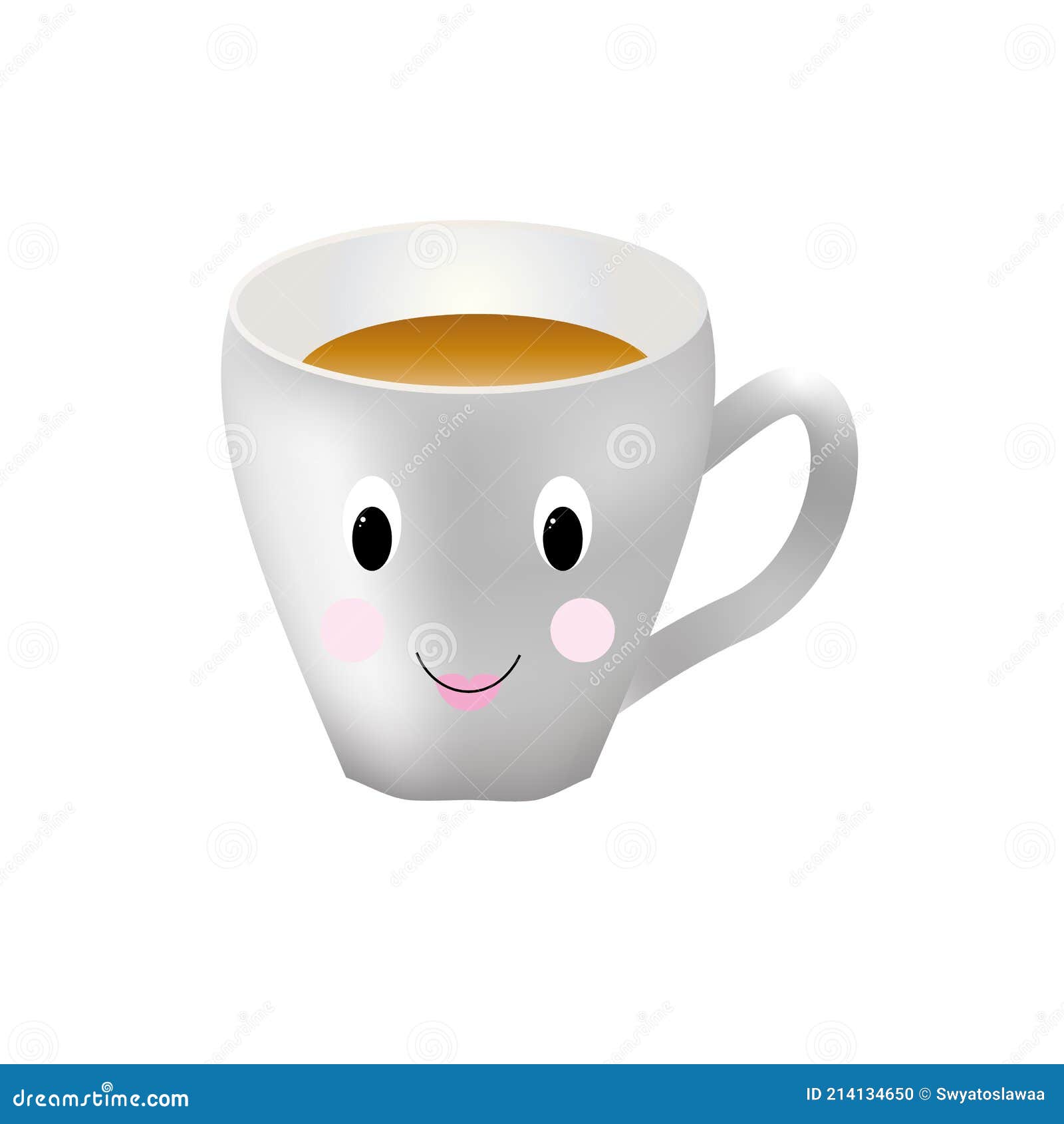 Animated Cup of Tea with a Face Stock Vector Illustration of drink