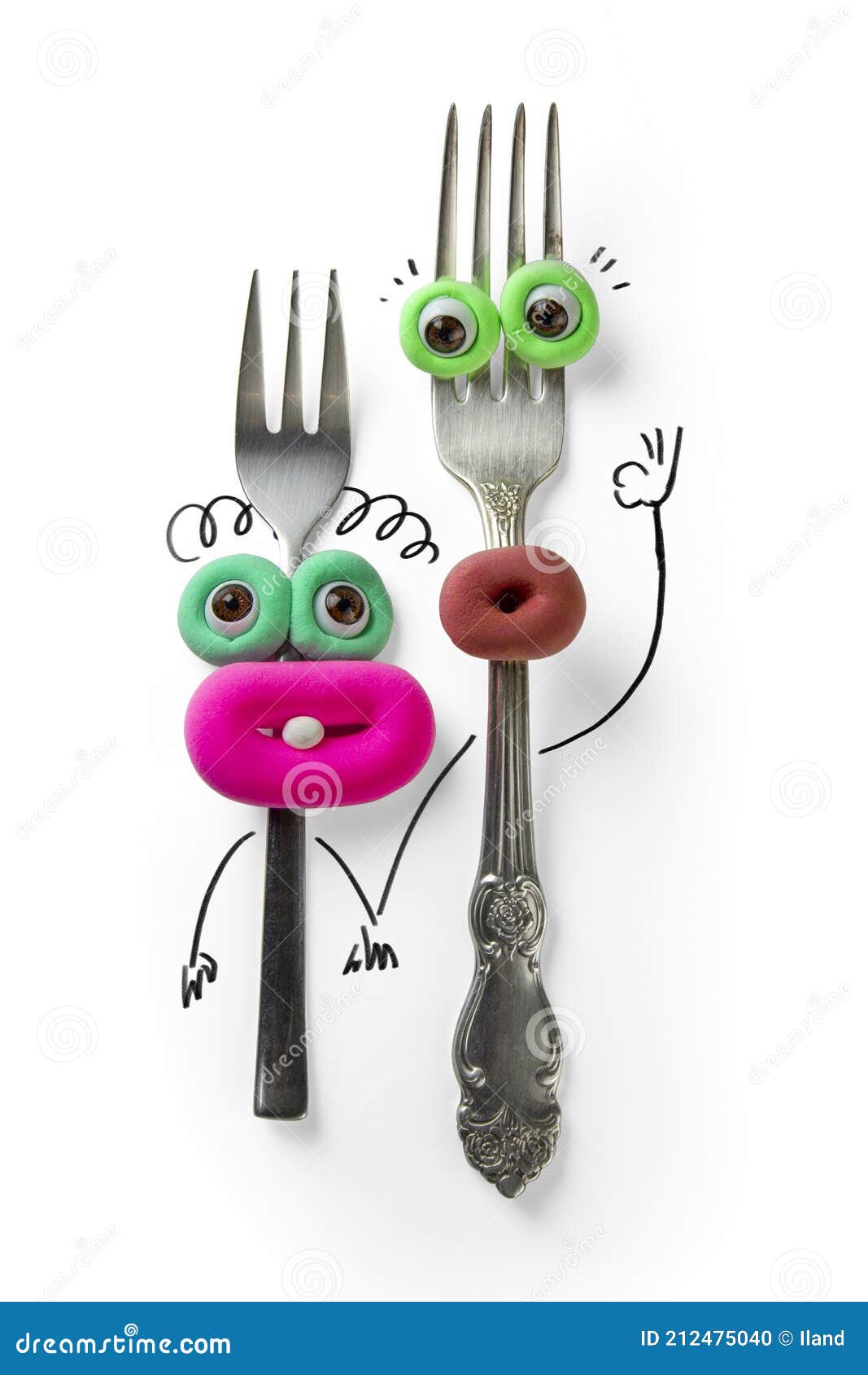 Animated Fork with Eyes and Mouth. Stock Photo - Image of kitchen, silver:  212475040
