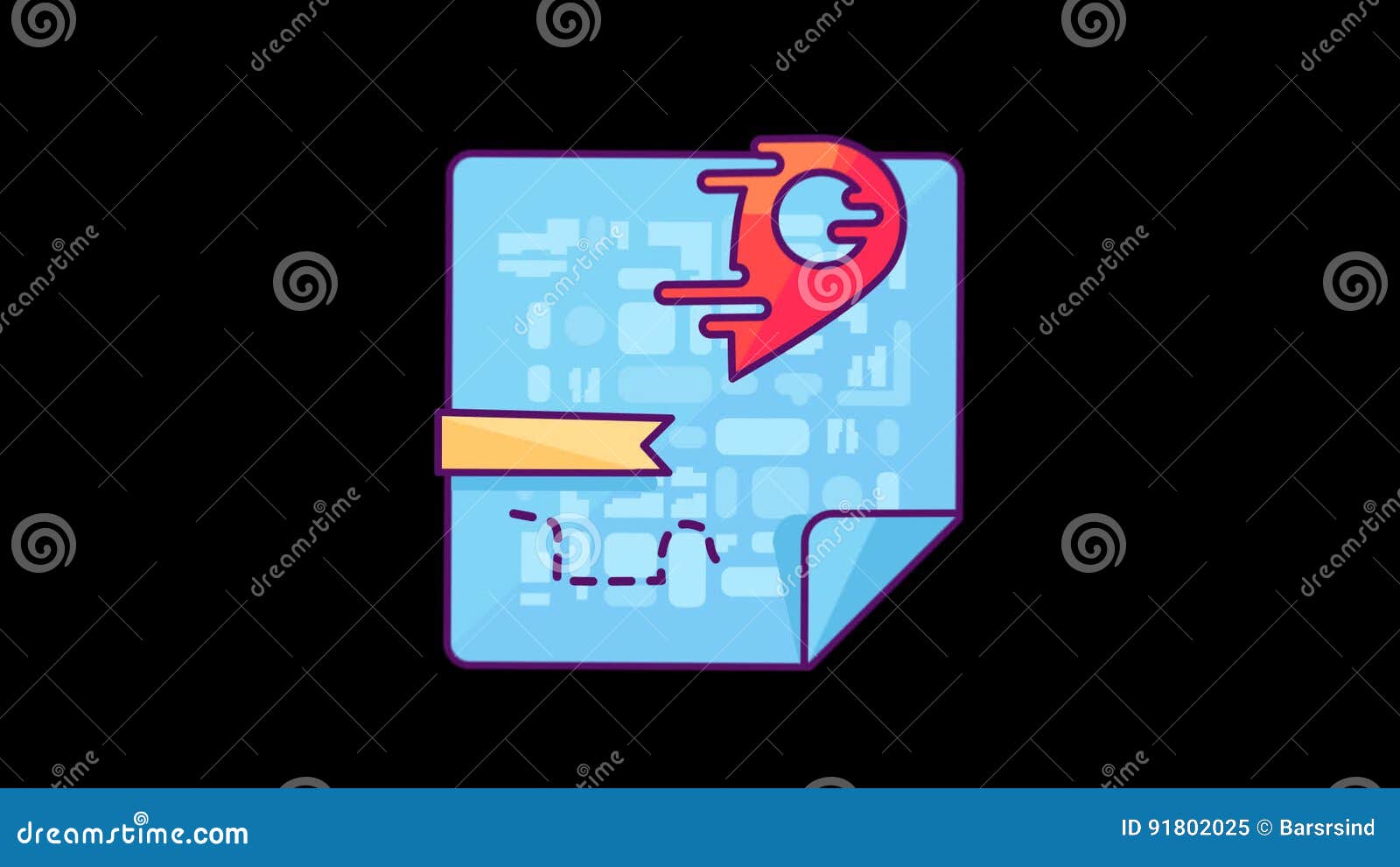 animated map pointer stock video video of distance destination animated map route