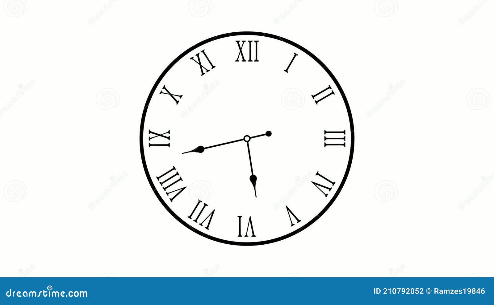 Animated Mechanical Clock with Roman Numerals with Hands. Countdown before Starting. Stopwatch Leaves Quickly. Looped Video Stock Footage Video of chronometer dial 210792052
