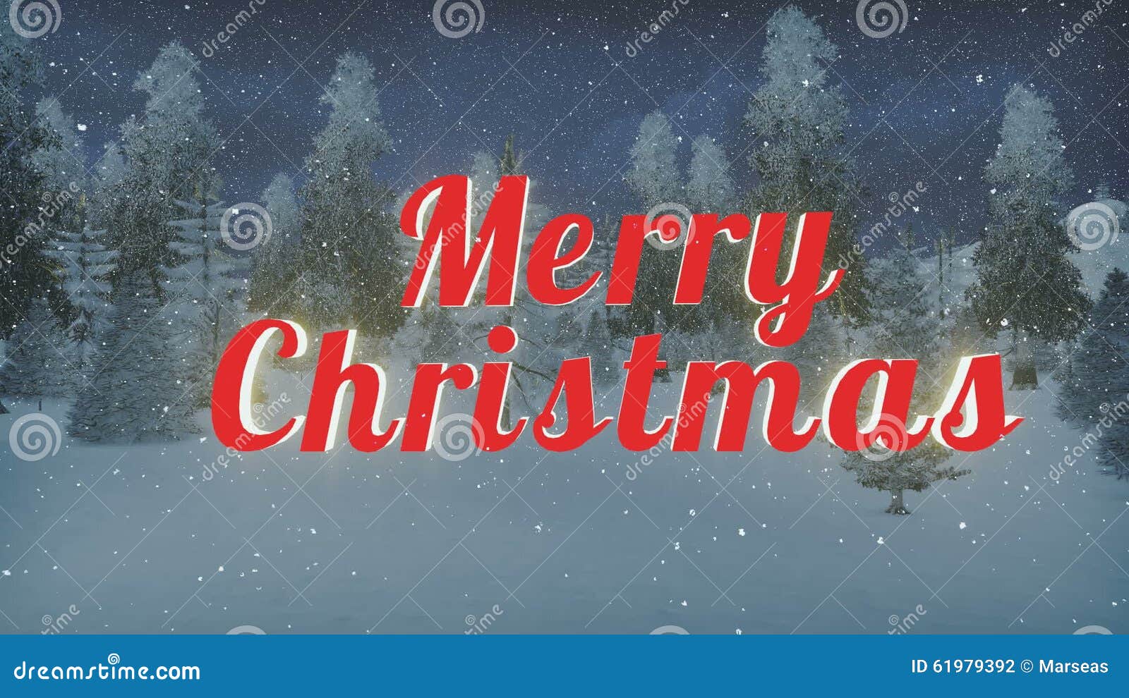 Animated Merry Christmas at Snowfall Night Stock Footage - Video ...