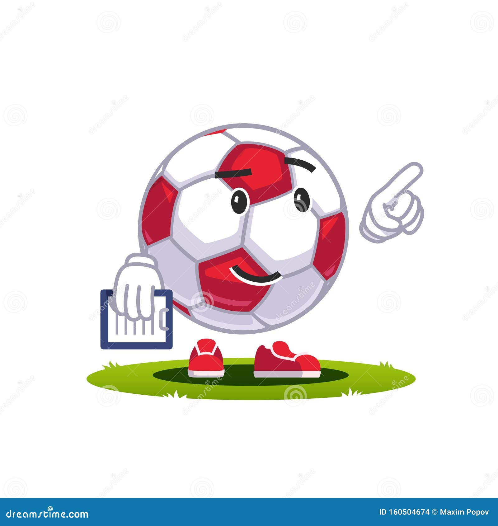 Football Coach Instruct Team. Cartoon Soccer Ball Stock Vector -  Illustration of championship, clipart: 160504674