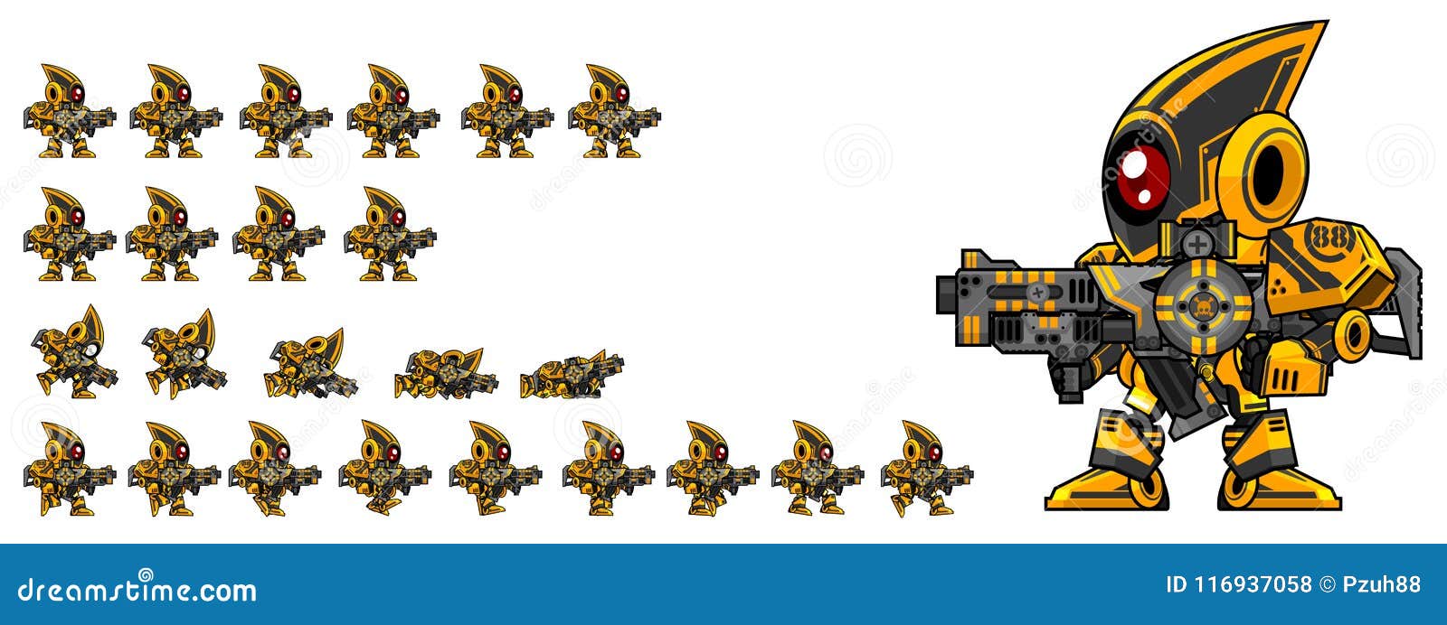 animated robot character sprites