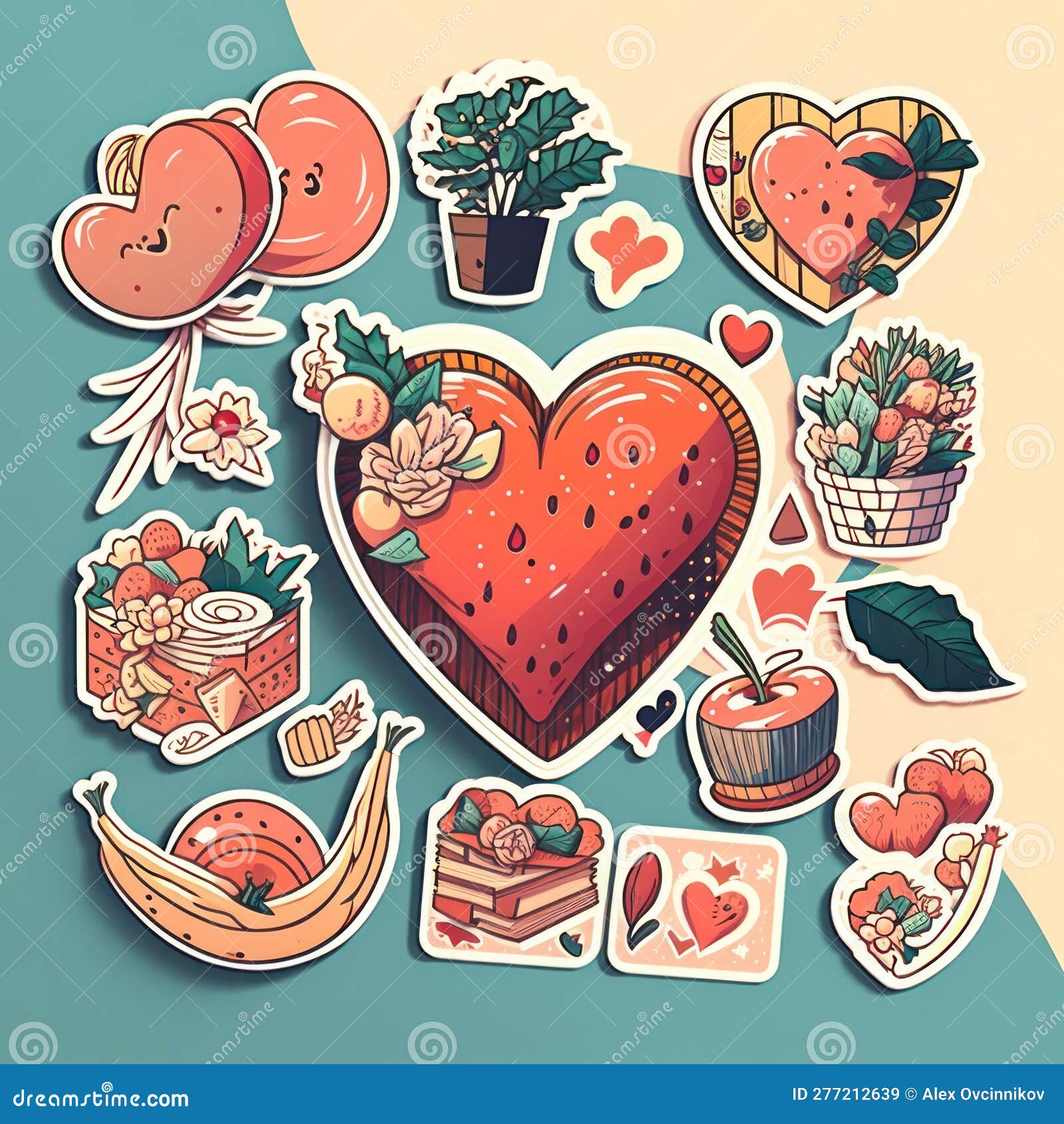 Animated Valentine Heart Stickers for Scrapbooking and Invitations