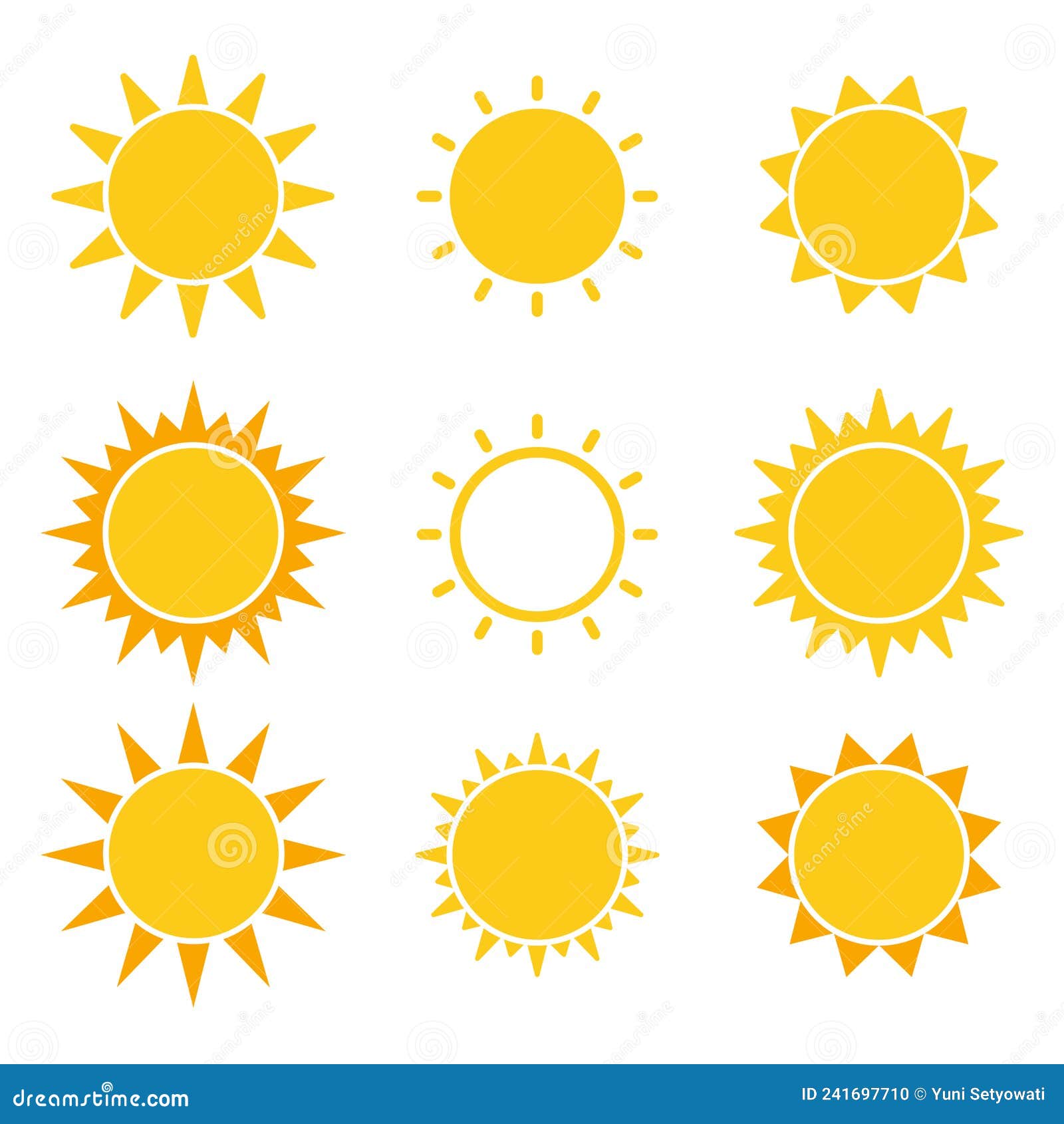 Cartoon Sun Set Clipart Graphic Vector Illustration in White Background ...