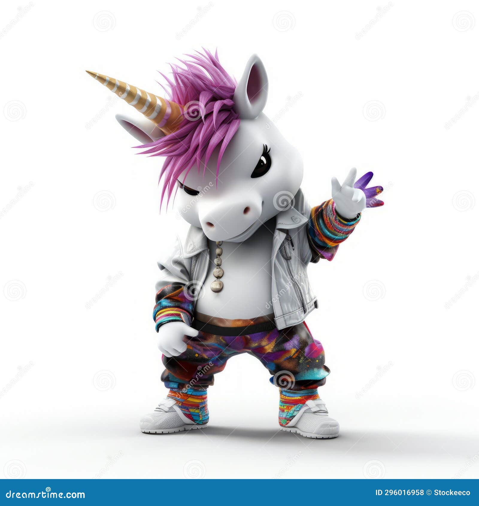 hip hop unicorn: halloween themed cute cartoon character