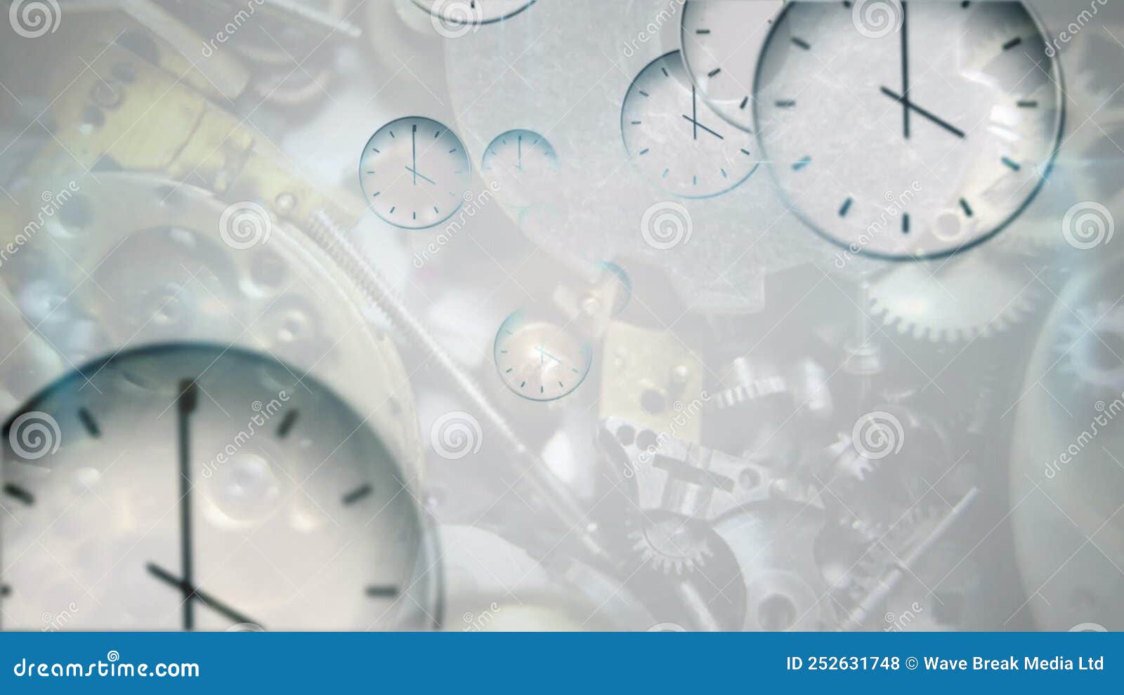 Animation of Clocks Moving Over Clock Mechanism Stock Footage Video