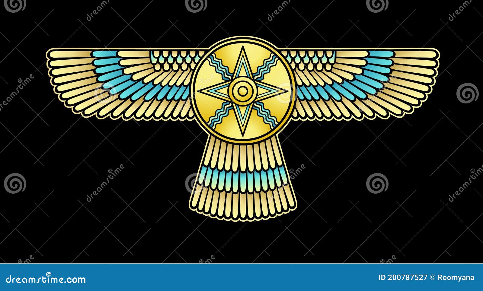 Animation Color Drawing: Winged Divine Star Stock Vector - Illustration ...