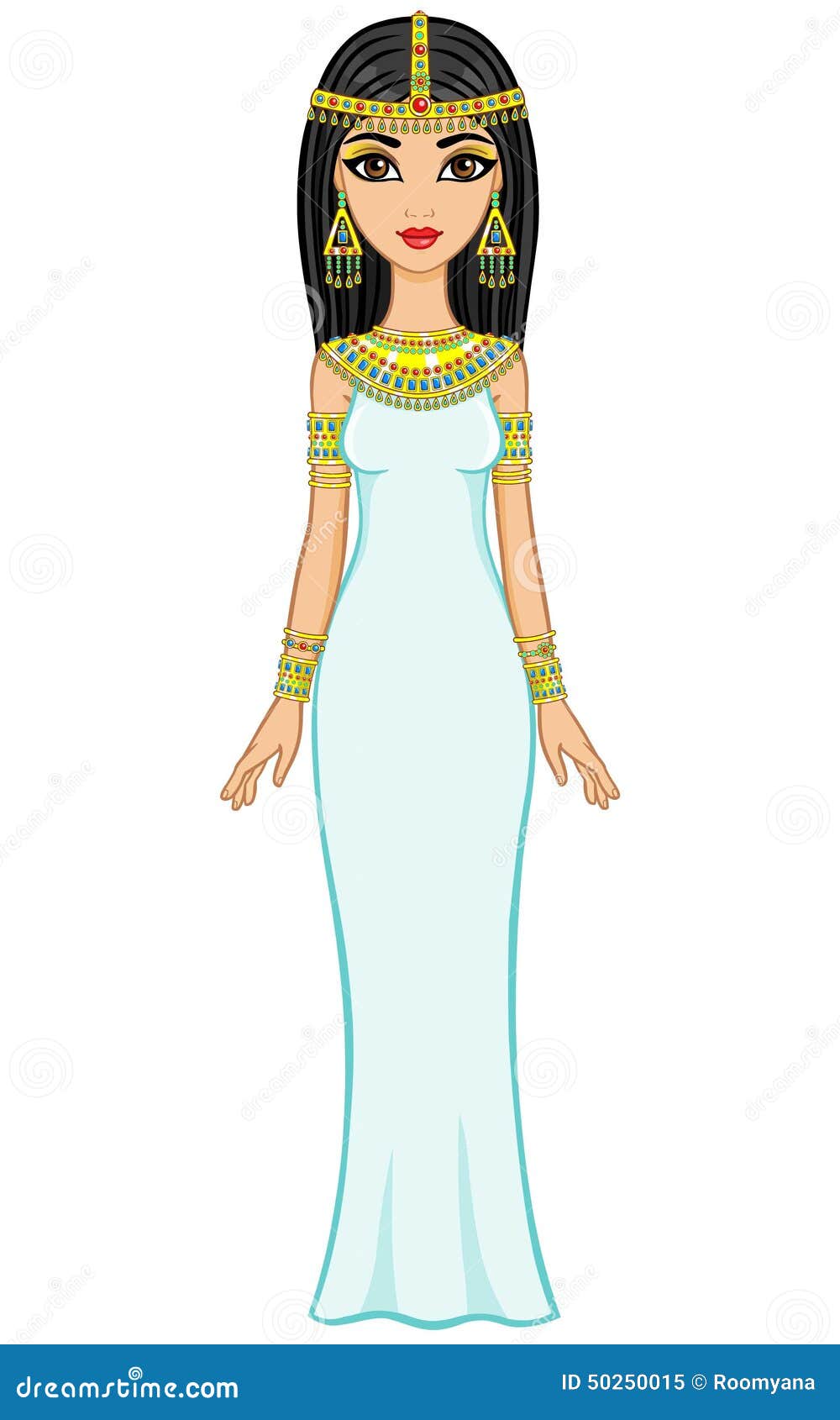 Animation Egyptian Princess Stock Vector - Illustration of eyes, gold ...