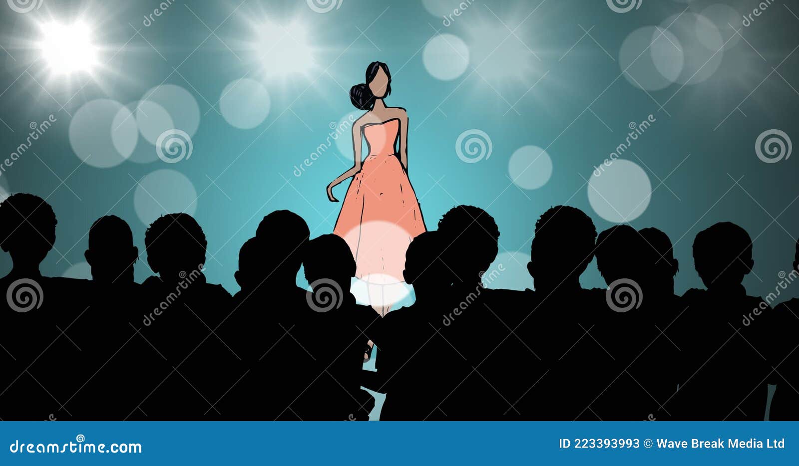 Animation of Fashion Drawing of Model on Catwalk at Fashion Show, on Blue  Background Stock Video - Video of ukrainian, digital: 223393993