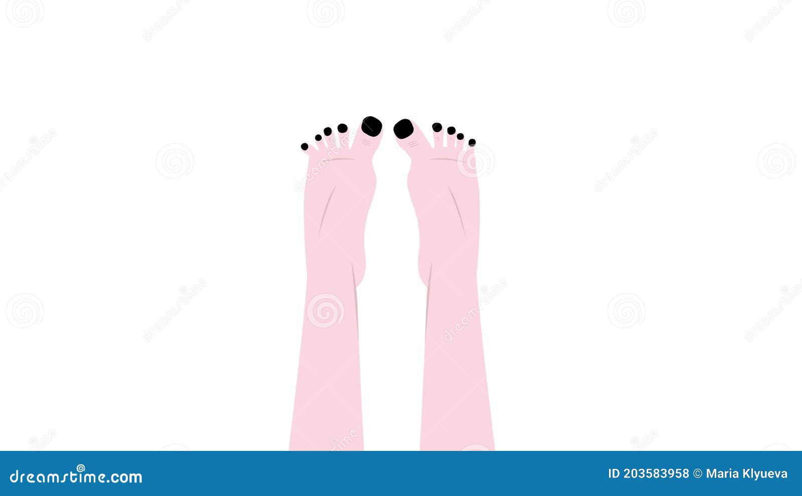 Animation of Feet with Nails and Pedicure. 2d Stock Footage Video of