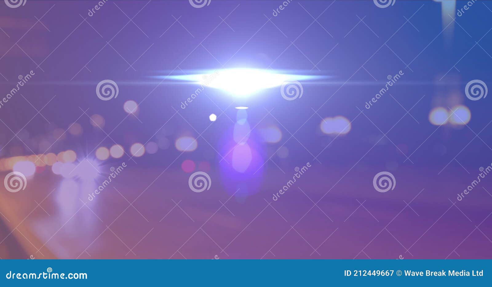 Animation of Flashing Lights Over a Highway Stock Video Video of