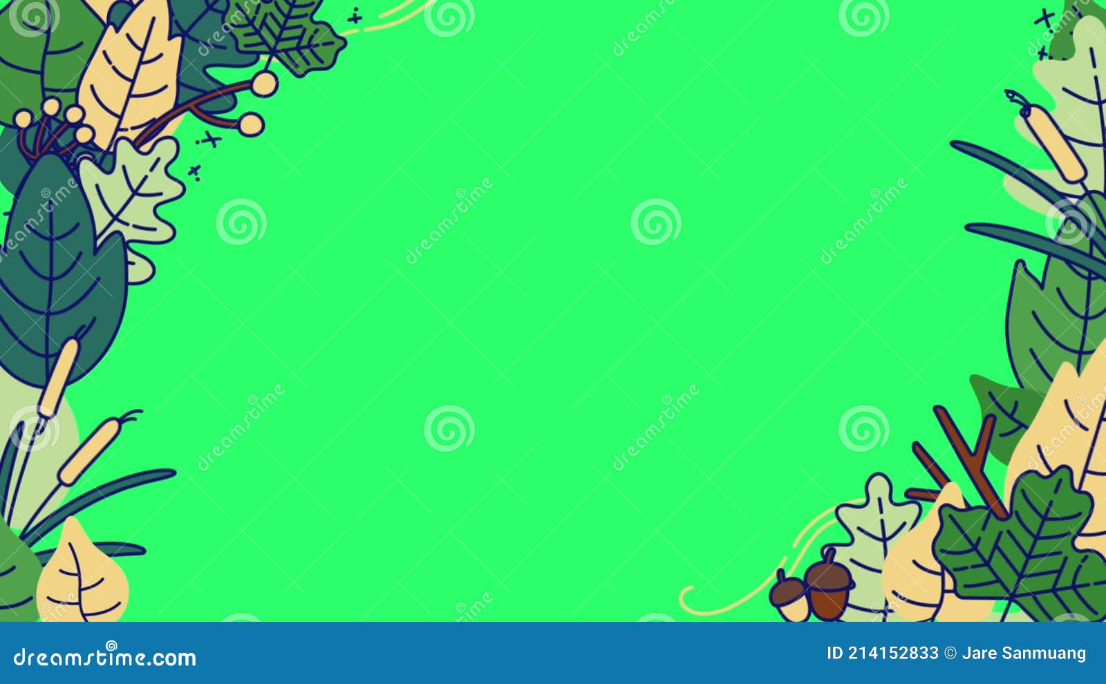 Animation Flower and Leaf Frame with Green Space. Stock Video - Video of  desk, cacti: 214152833