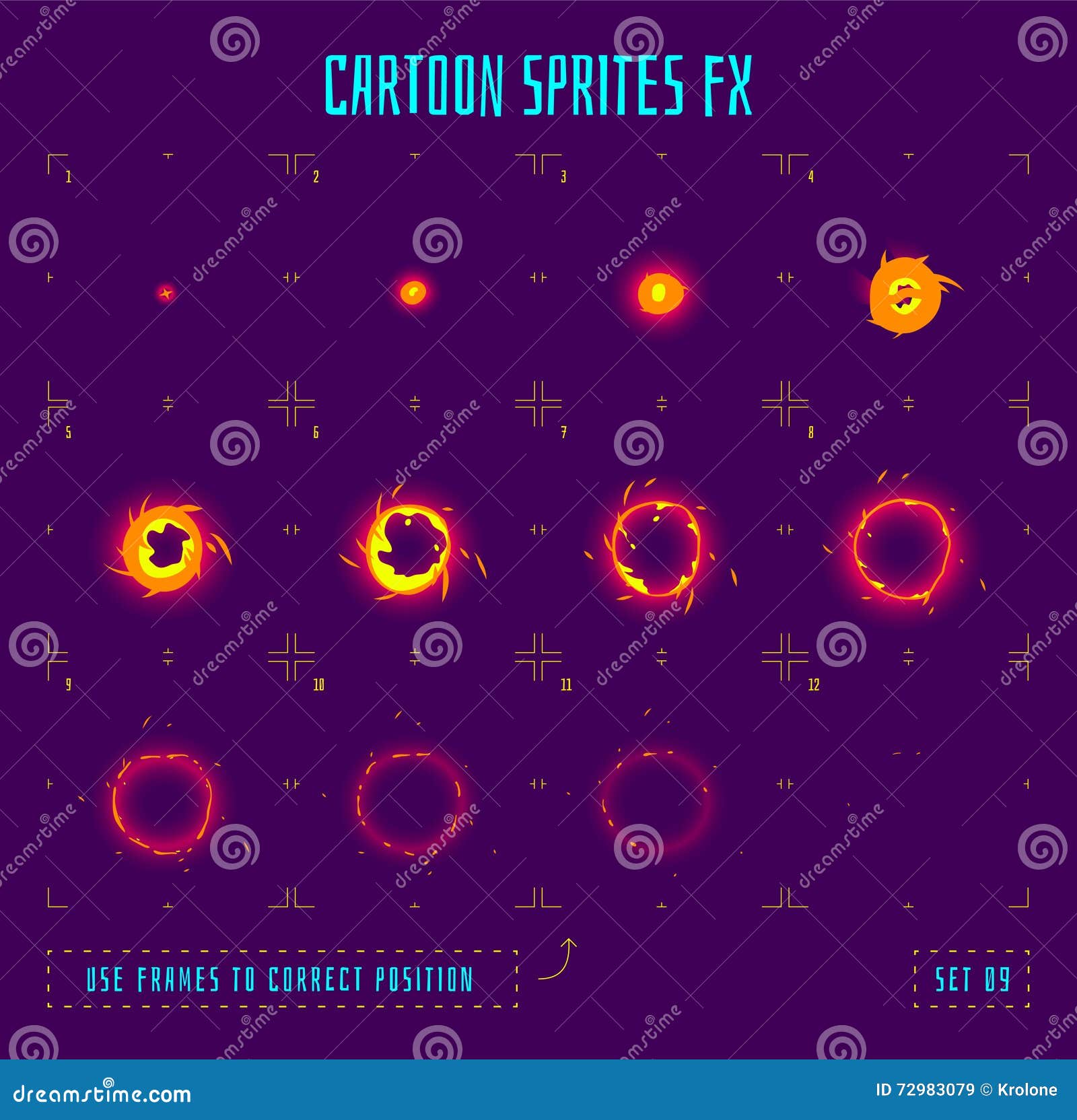 animation frames or energy explosion sprites